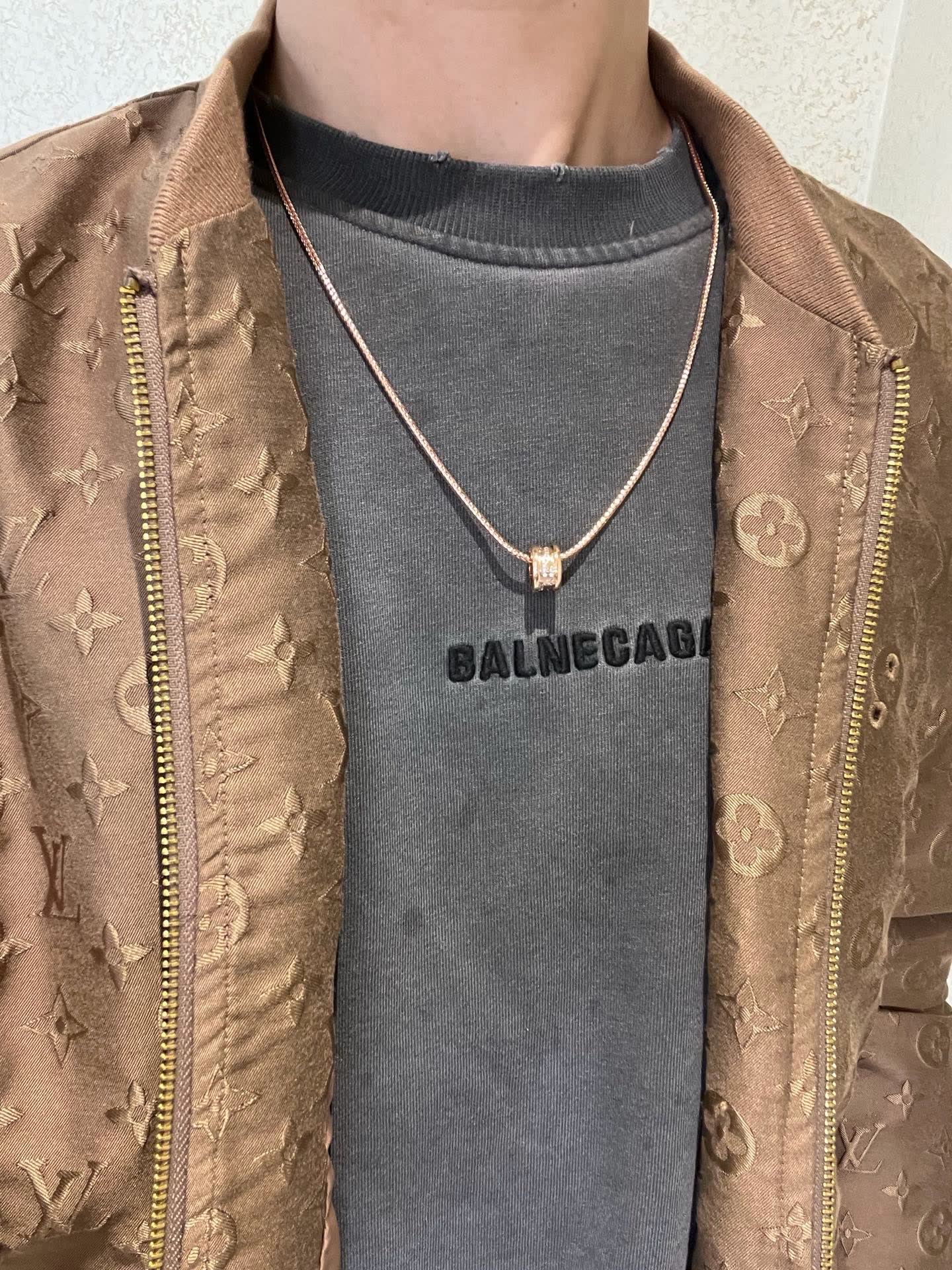 Bvlgari Rose Gold Necklace with Crystal Charm