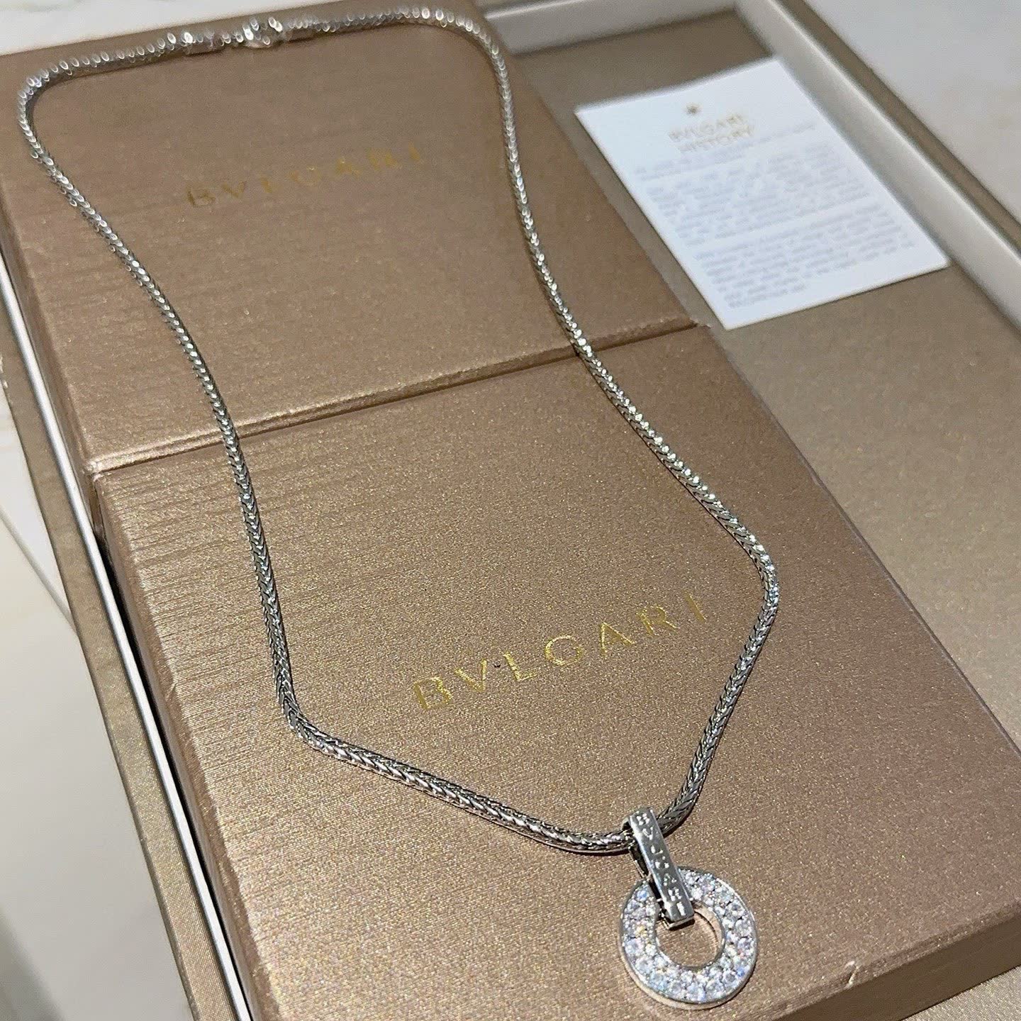 Bvlgari Silver Circle Pendant Necklace