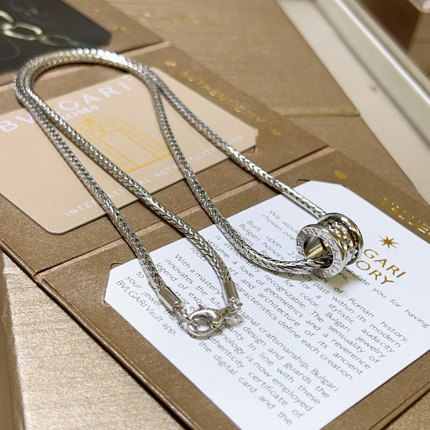 Bvlgari Sterling Silver Bead Necklace
