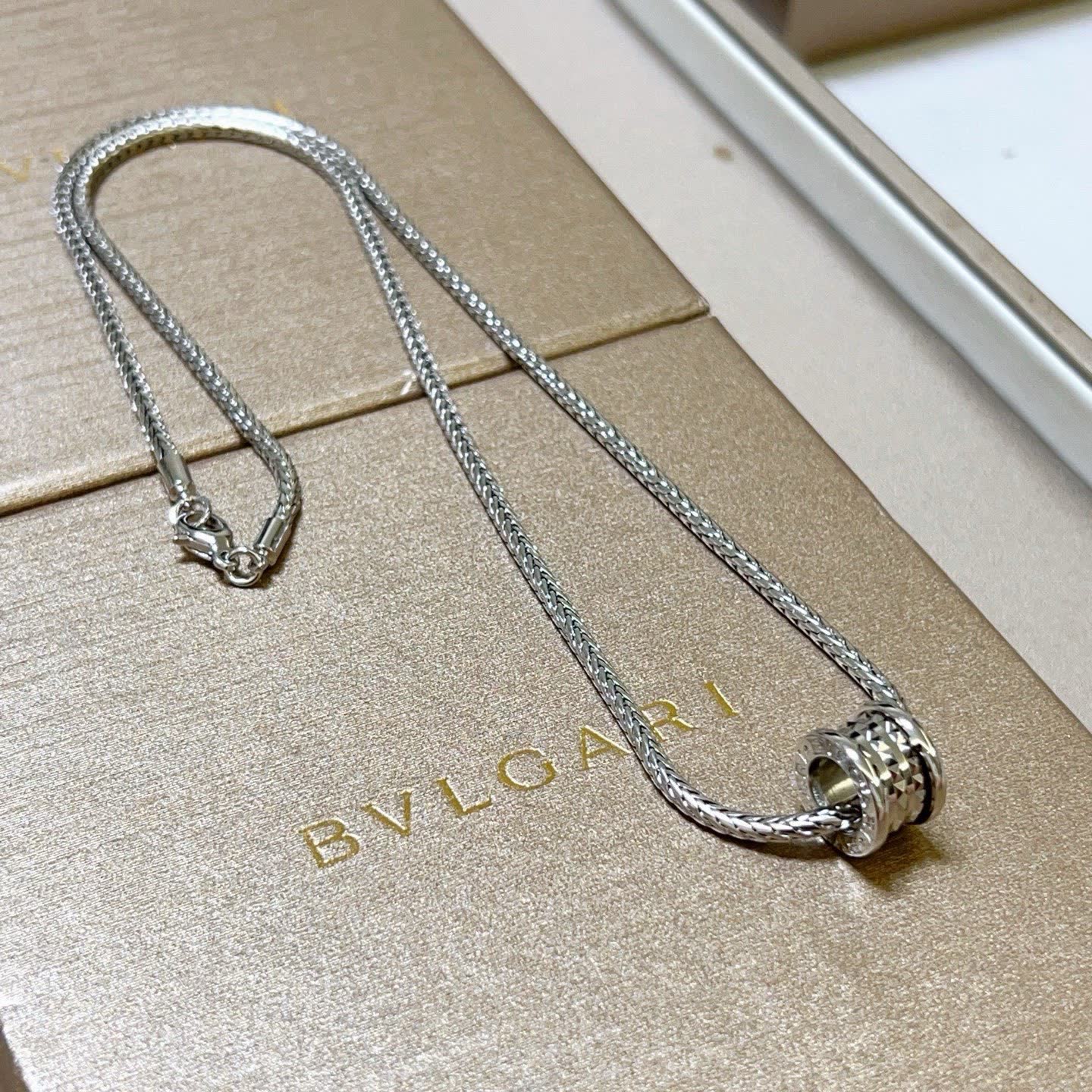 Bvlgari Sterling Silver Bead Necklace