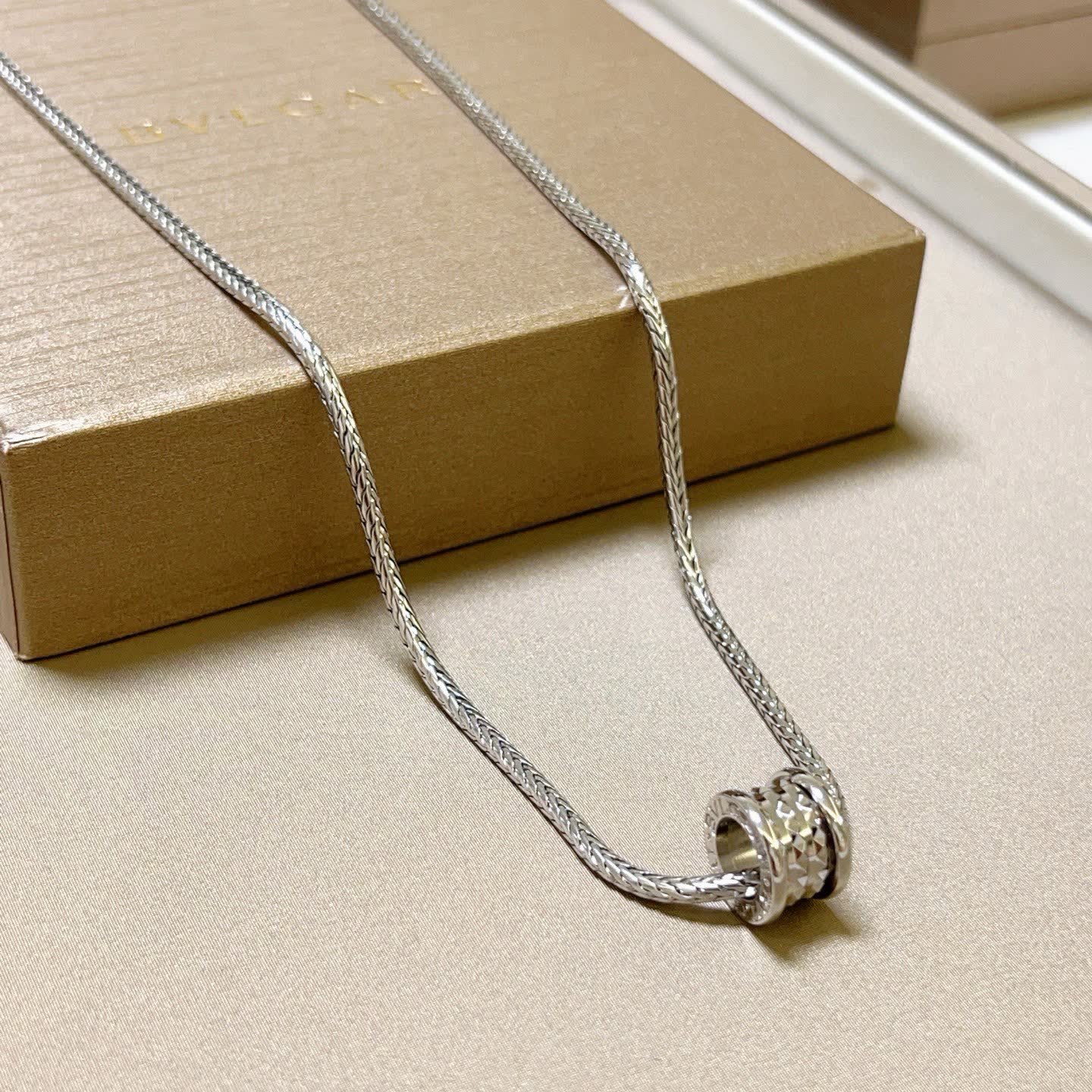Bvlgari Sterling Silver Bead Necklace