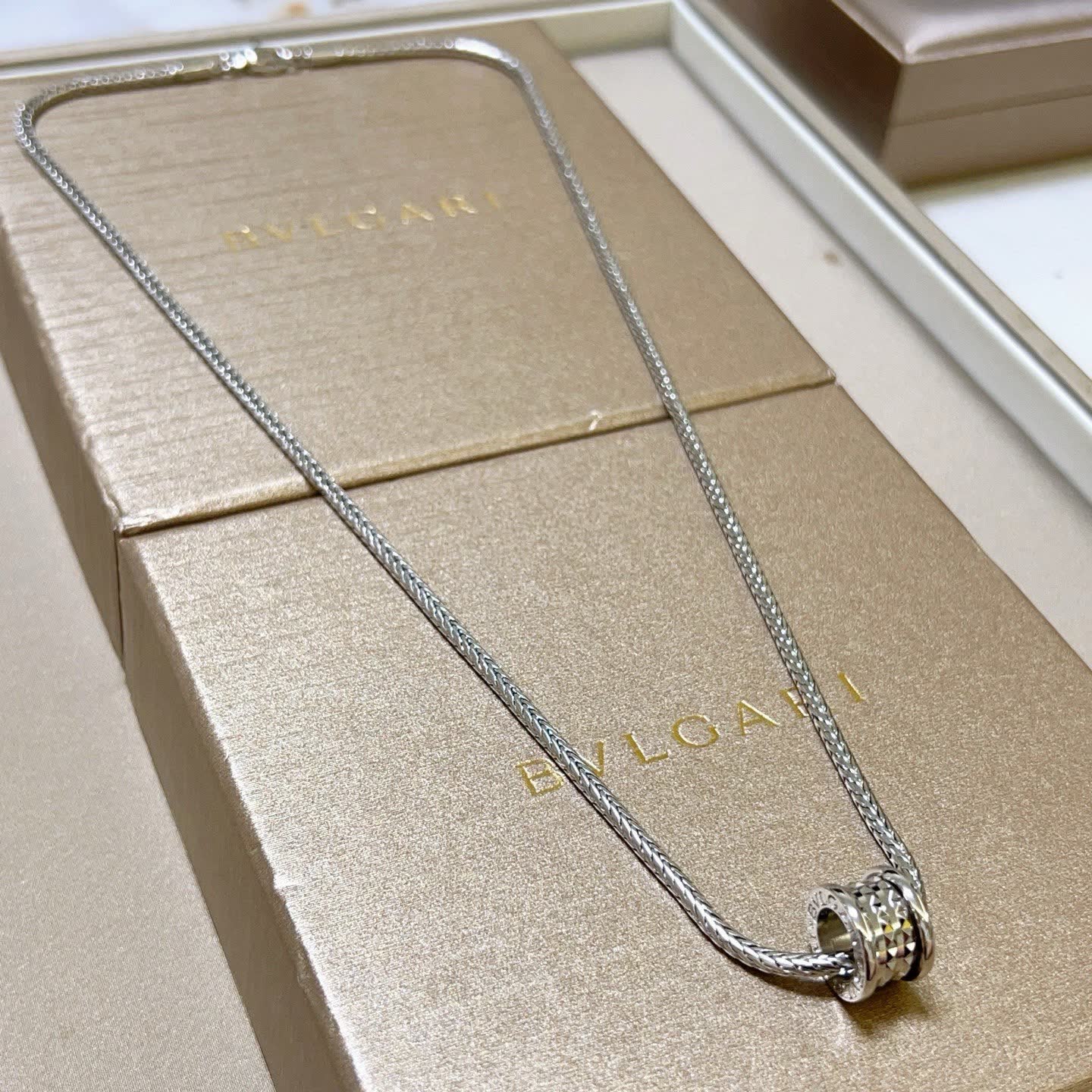 Bvlgari Sterling Silver Bead Necklace