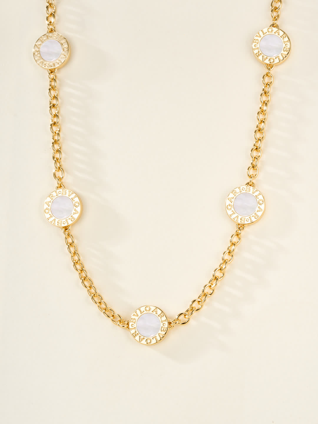 Bvlgari Necklace, Chain with Black Enamel Medallions