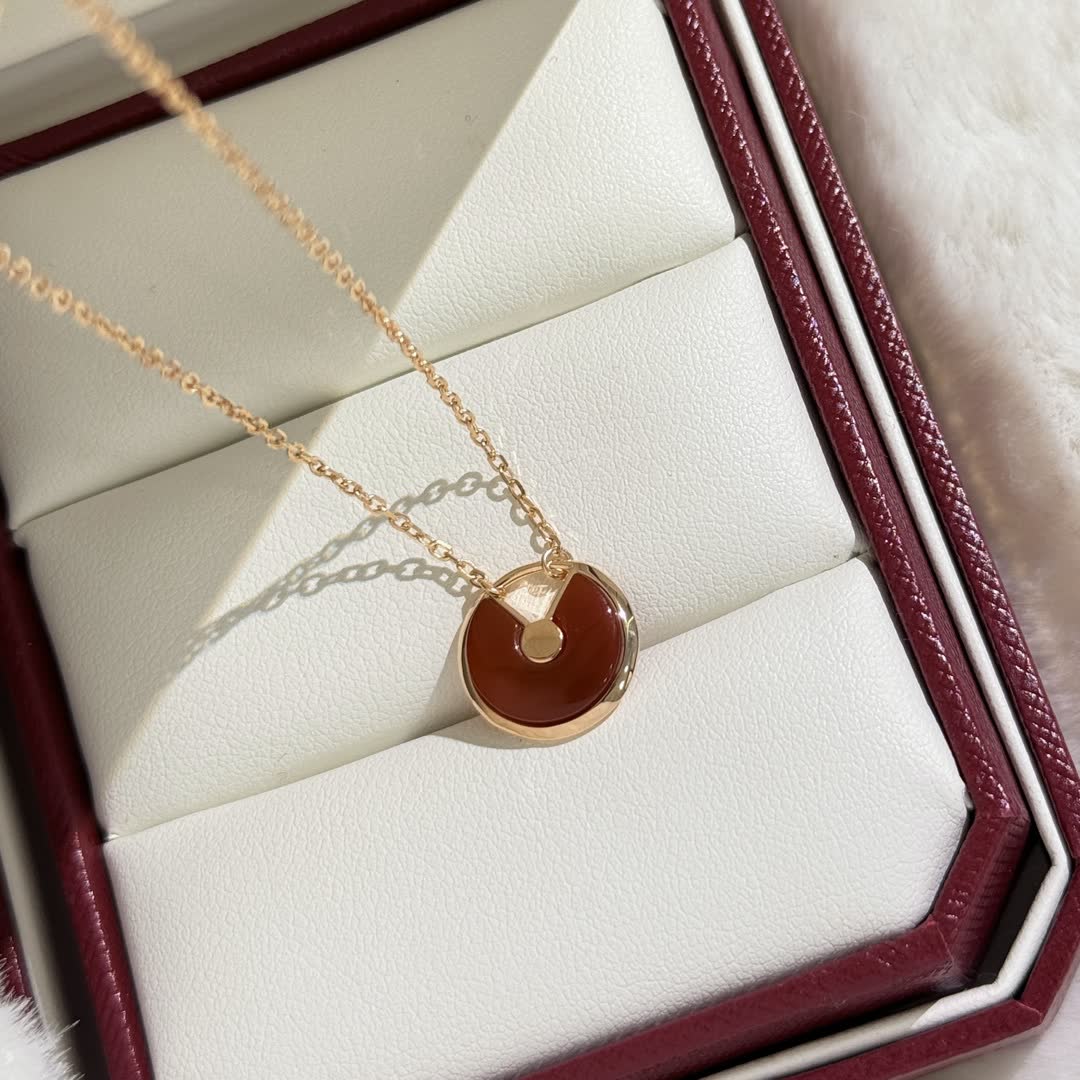 Cartier MOMA Red Agate and Diamond Pendant Necklace