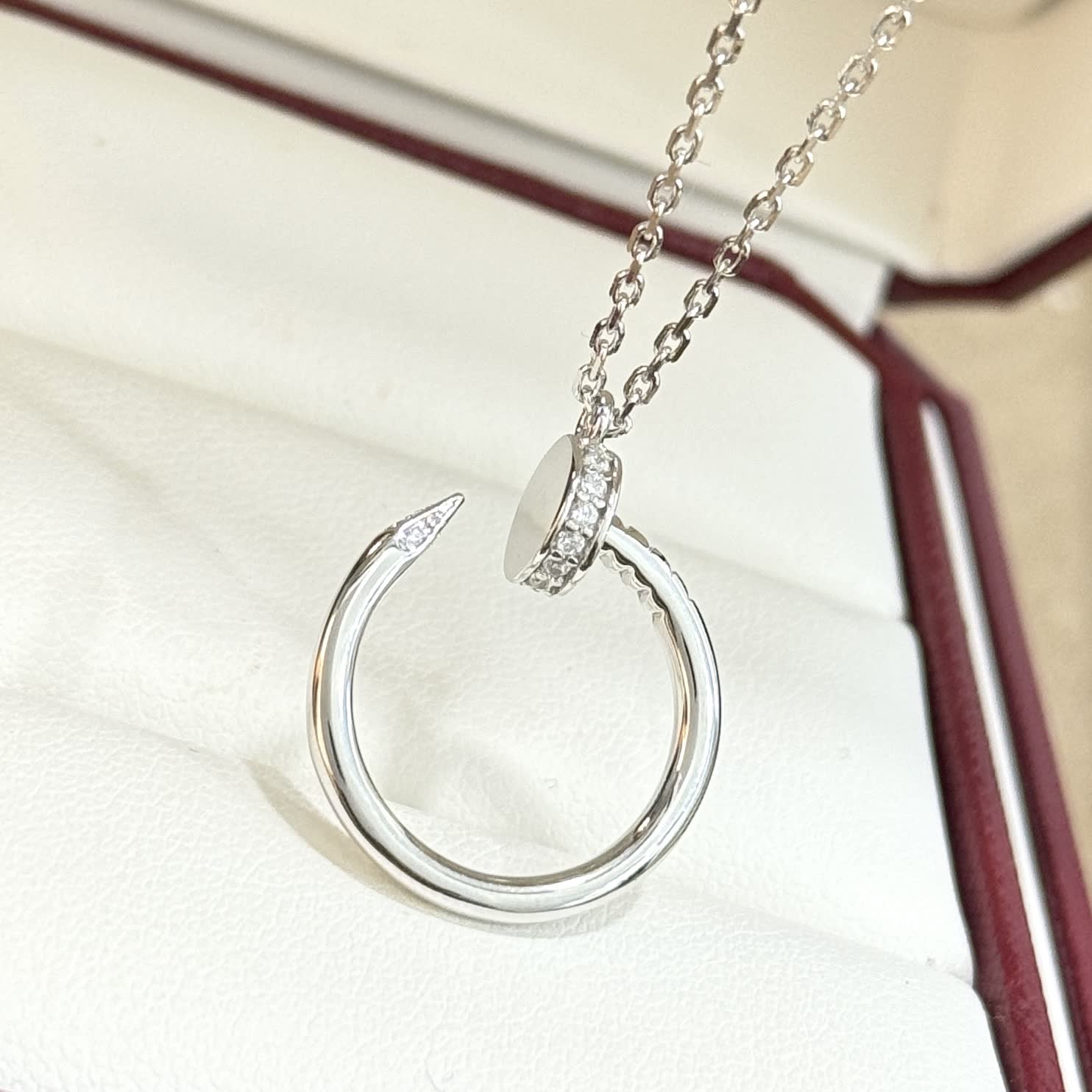 Elegant Gold and Silver Diamond-Encrusted Crescent Hoop Necklaces