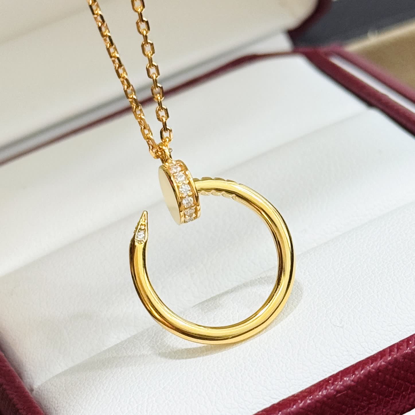 Elegant Gold and Silver Diamond-Encrusted Crescent Hoop Necklaces