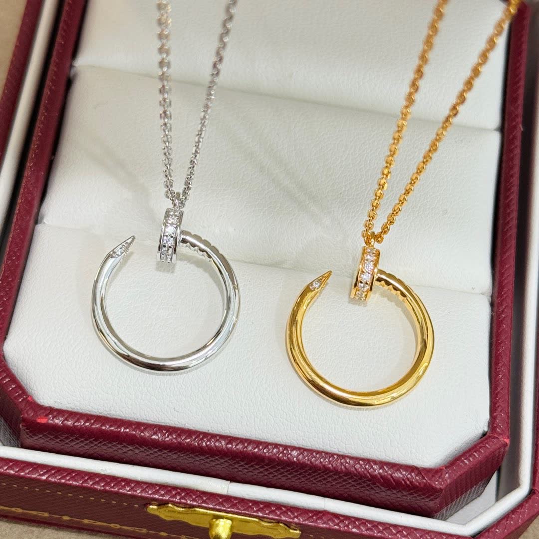 Elegant Gold and Silver Diamond-Encrusted Crescent Hoop Necklaces