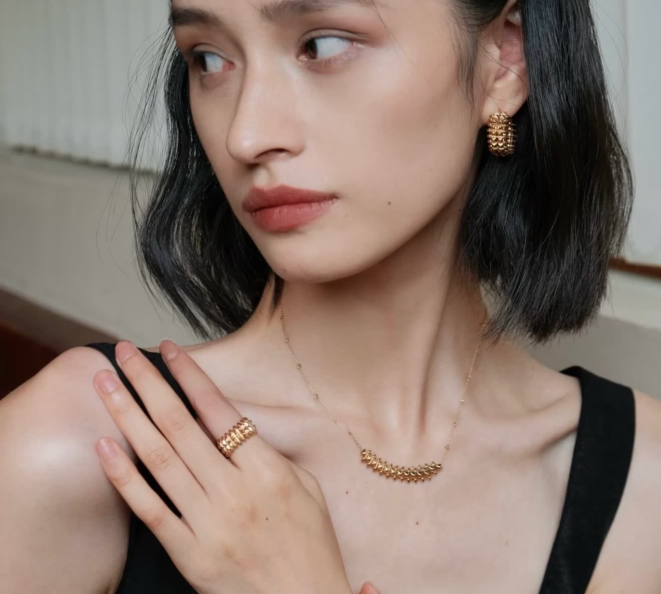 Cartier Gold-Tone Spike Statement Necklace