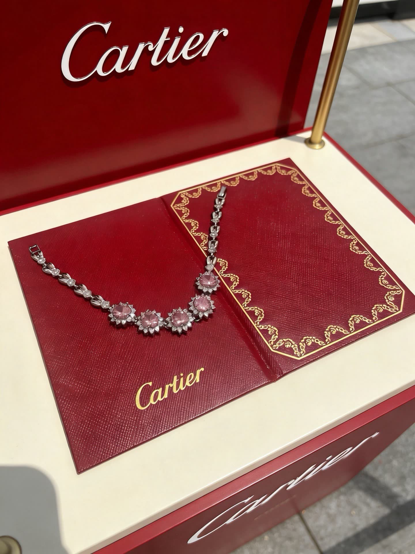 Cartier Pink Diamond and Platinum Necklace