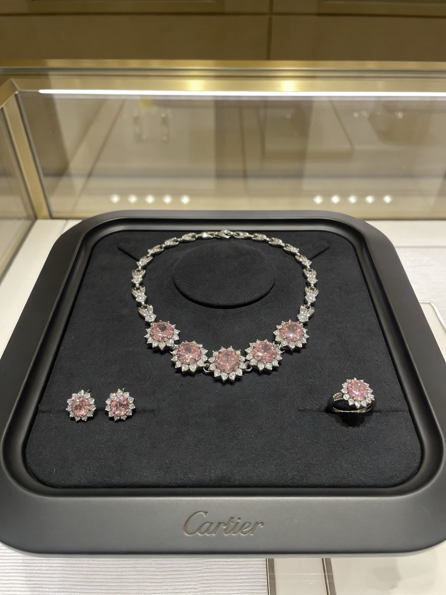 Cartier Pink Diamond and Platinum Necklace