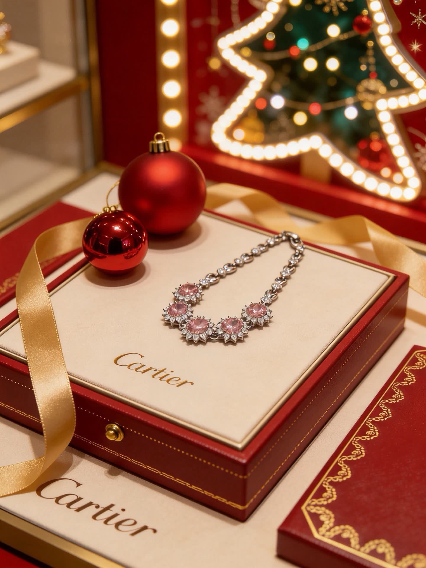 Cartier Pink Diamond and Platinum Necklace