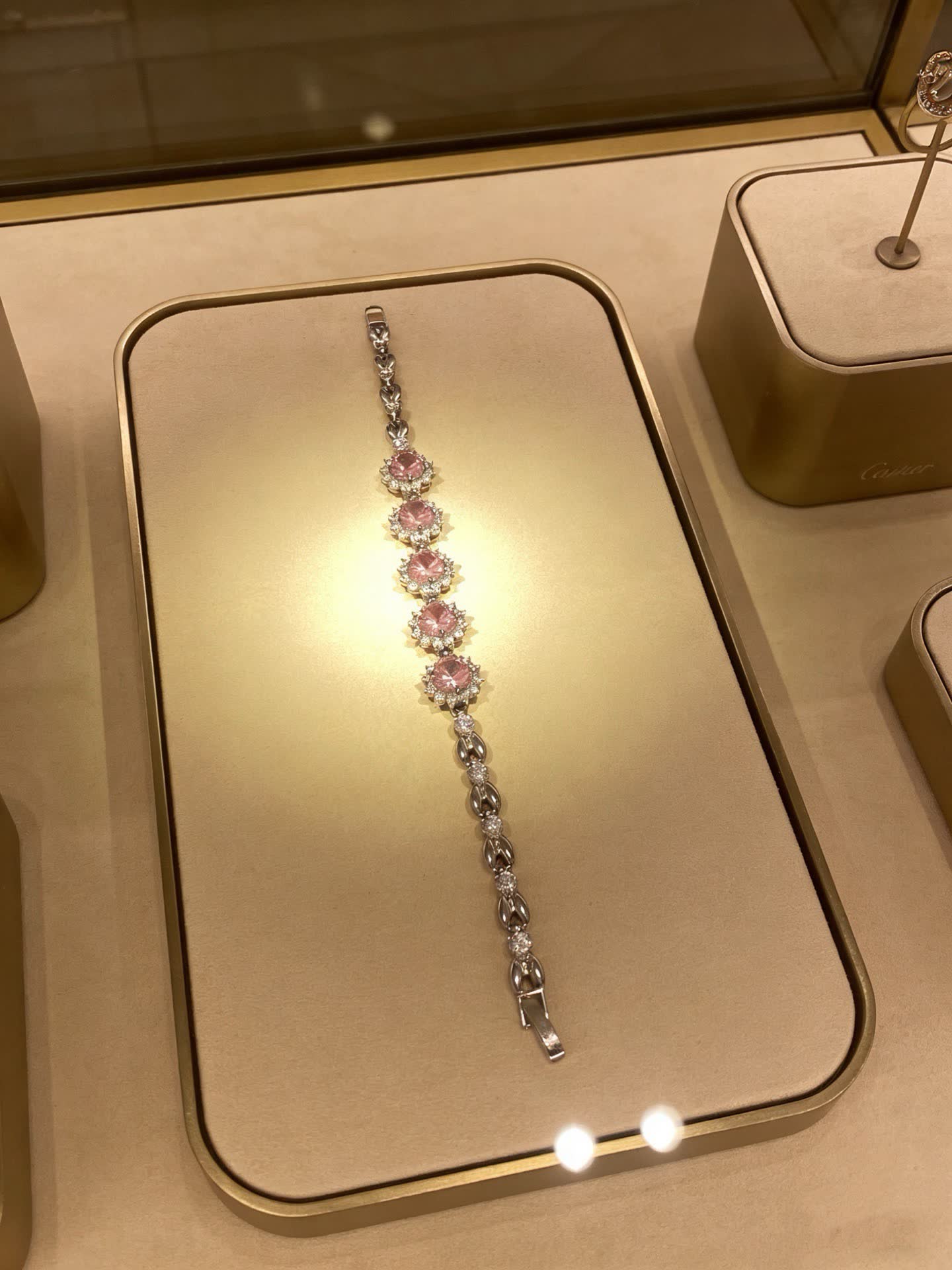 Cartier Pink Diamond and Platinum Necklace