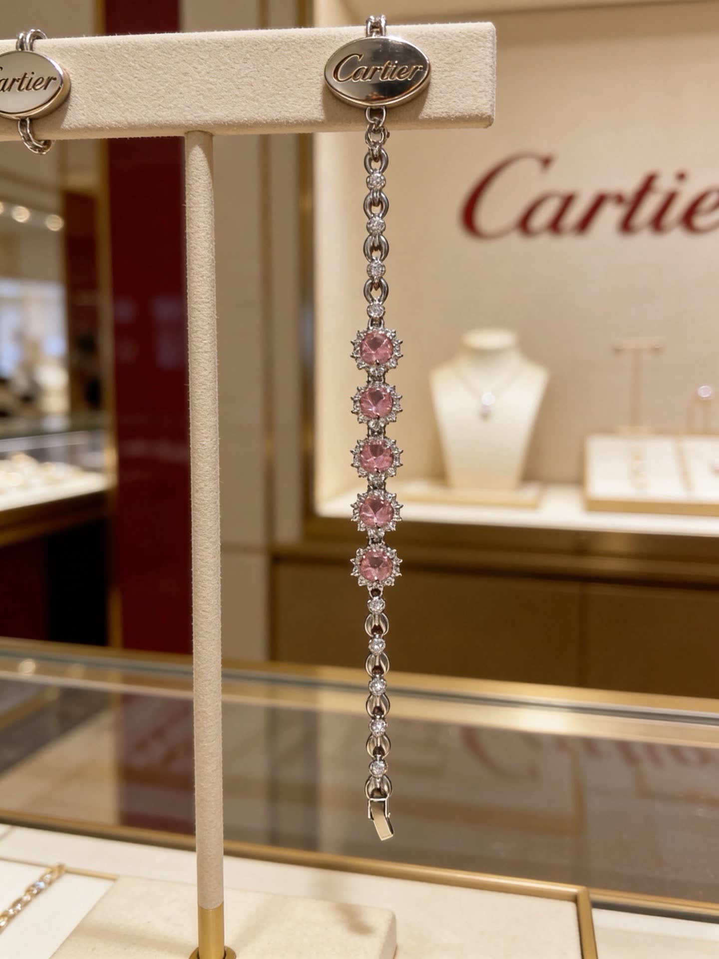 Cartier Pink Diamond and Platinum Necklace