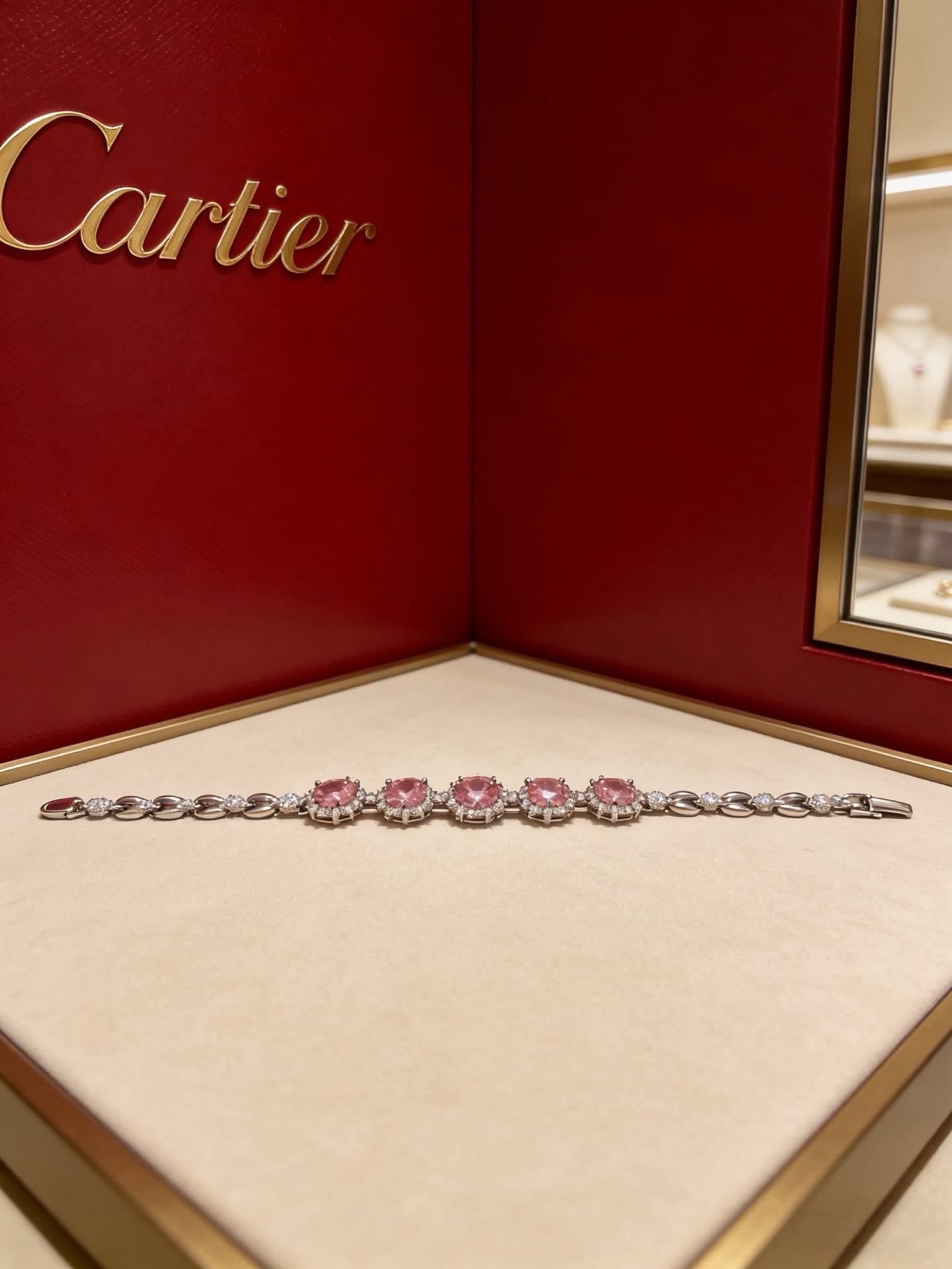 Cartier Pink Diamond and Platinum Necklace