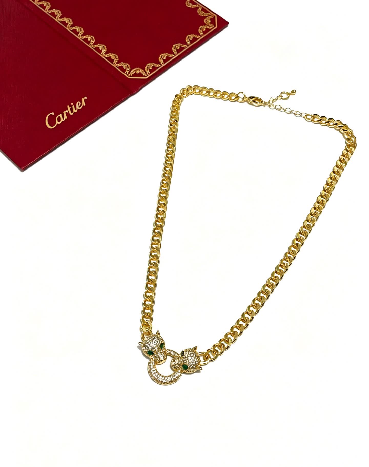Cartier Gold Panther Head Necklace
