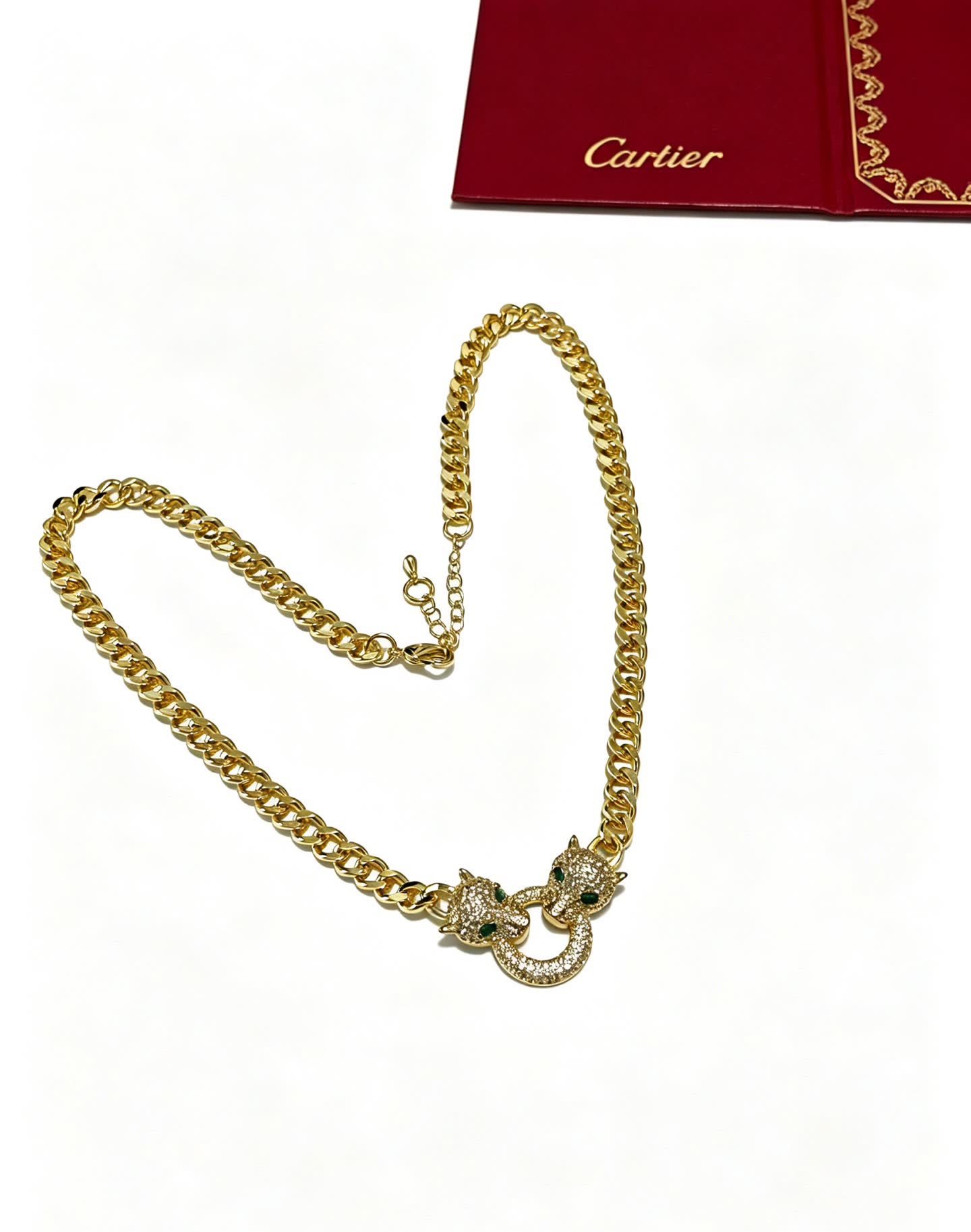 Cartier Gold Panther Head Necklace