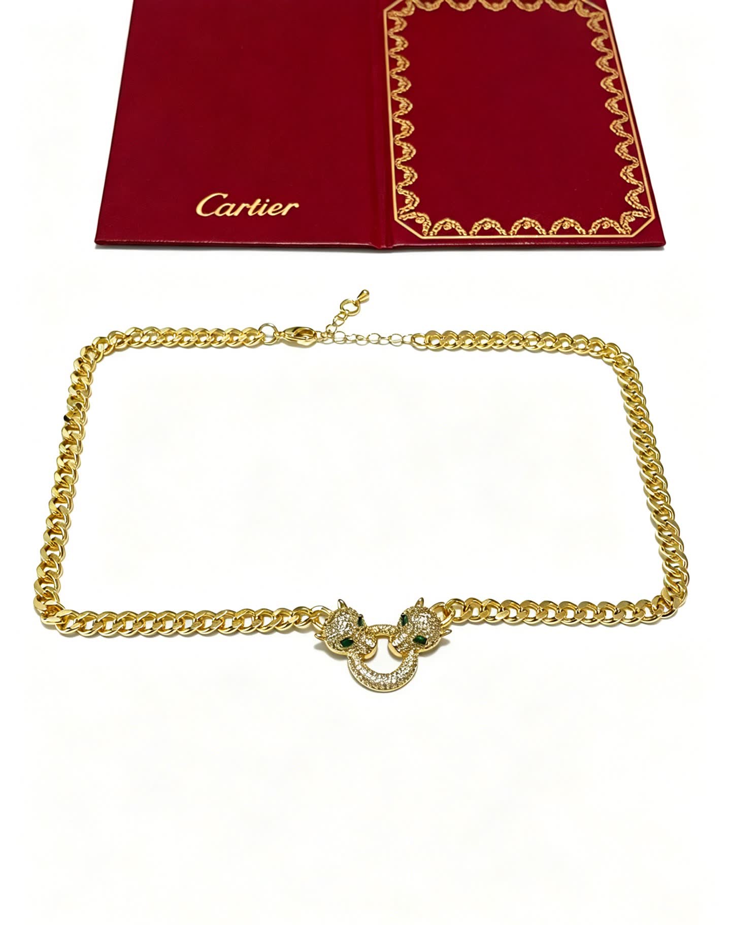 Cartier Gold Panther Head Necklace