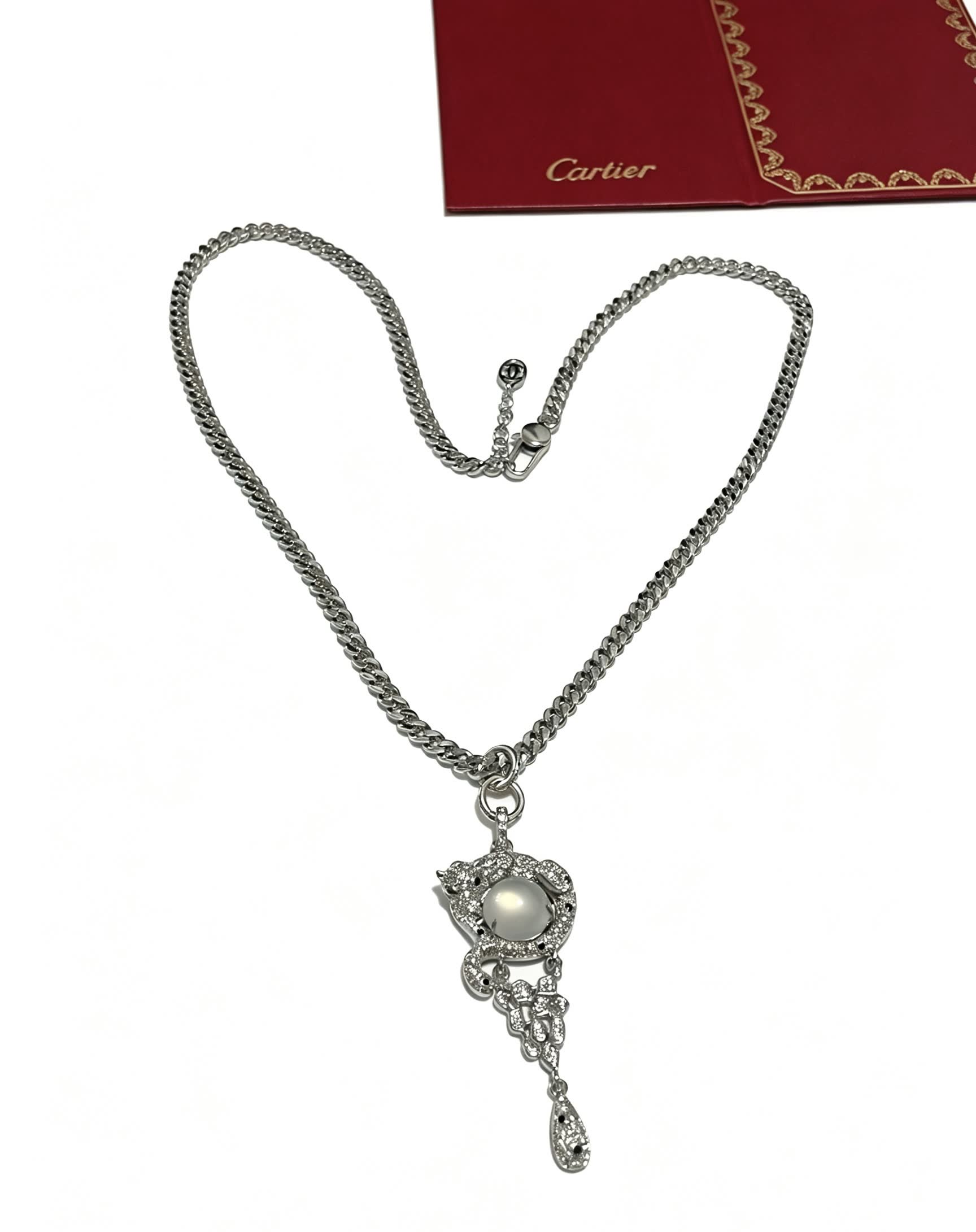 Cartier Pearl and Diamond Tassel Necklace