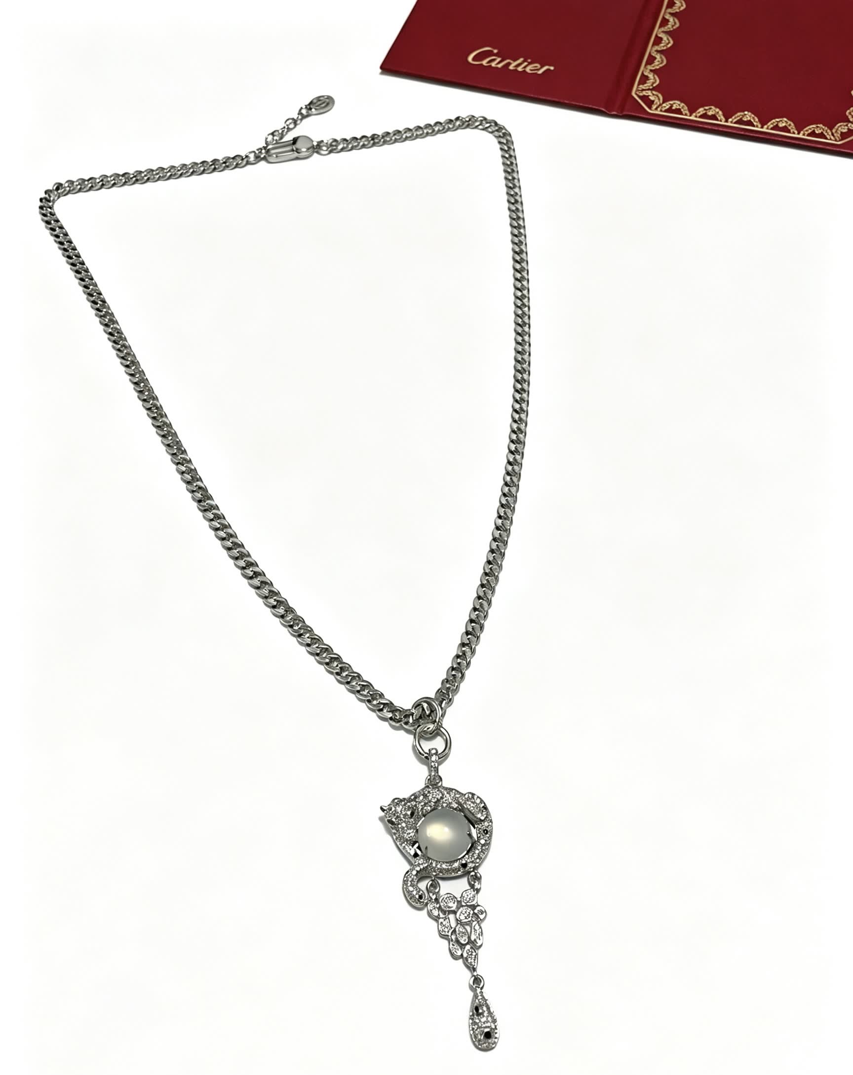 Cartier Pearl and Diamond Tassel Necklace