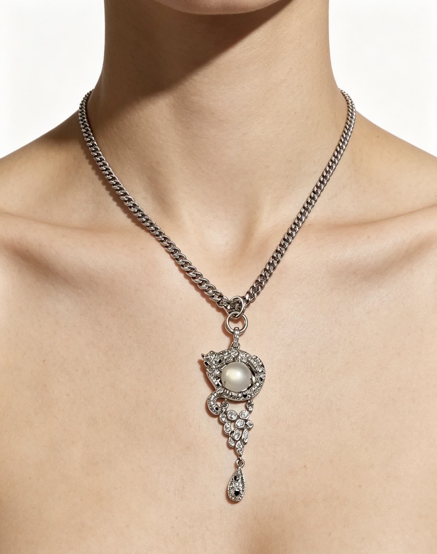 Cartier Pearl and Diamond Tassel Necklace