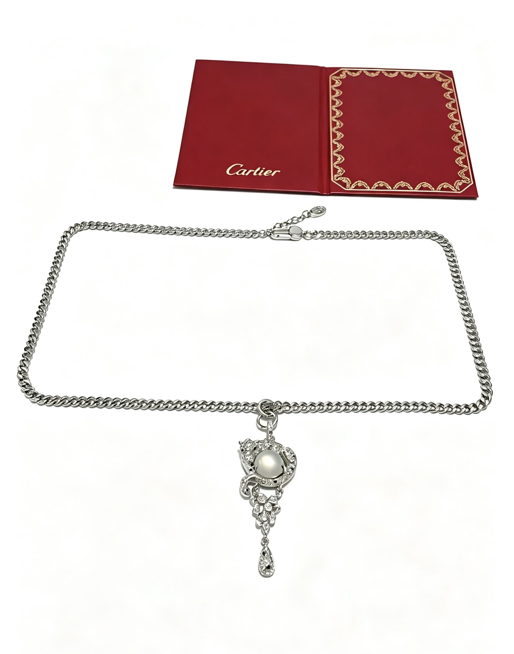 Cartier Pearl and Diamond Tassel Necklace