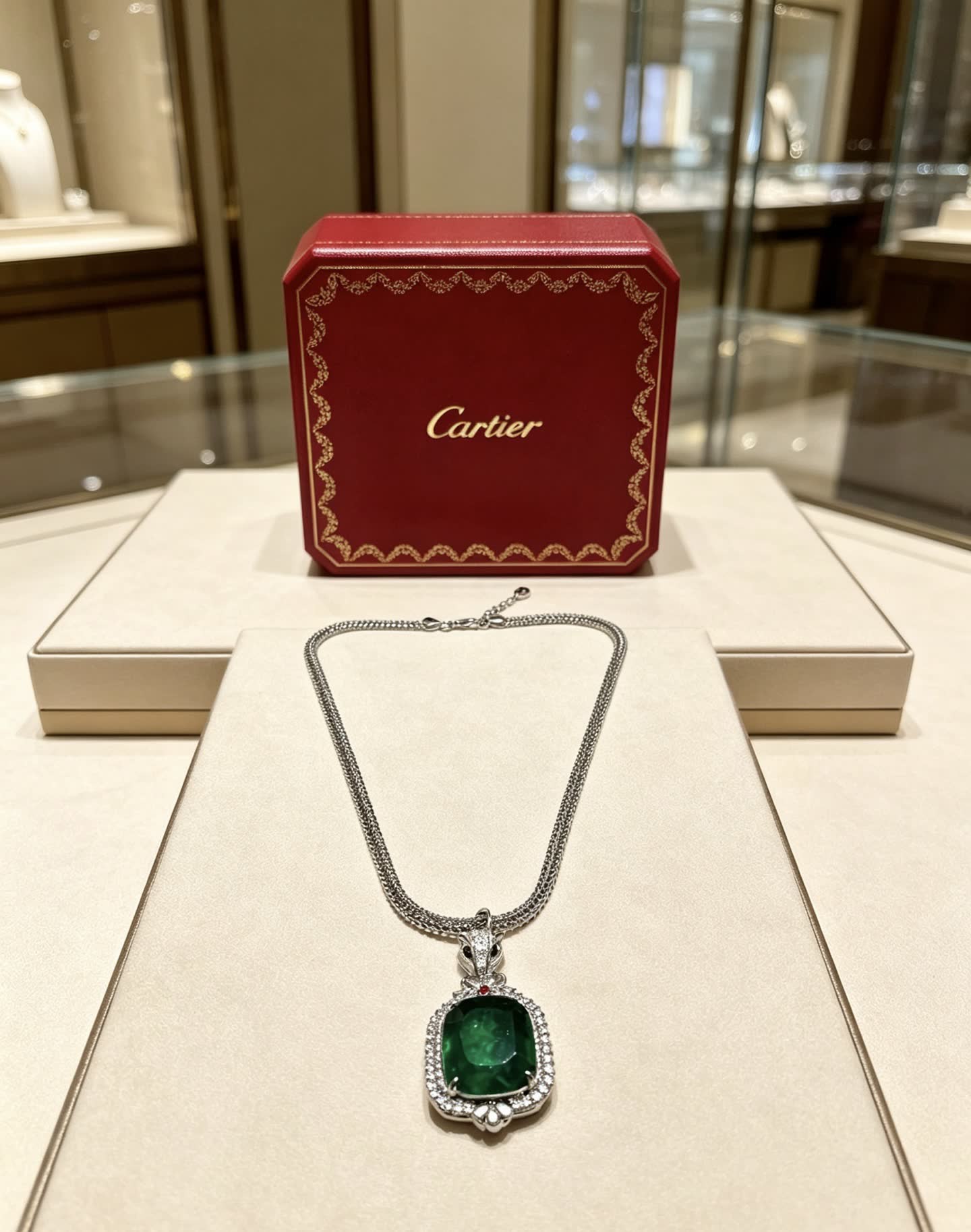 Cartier Emerald and Diamond Necklace