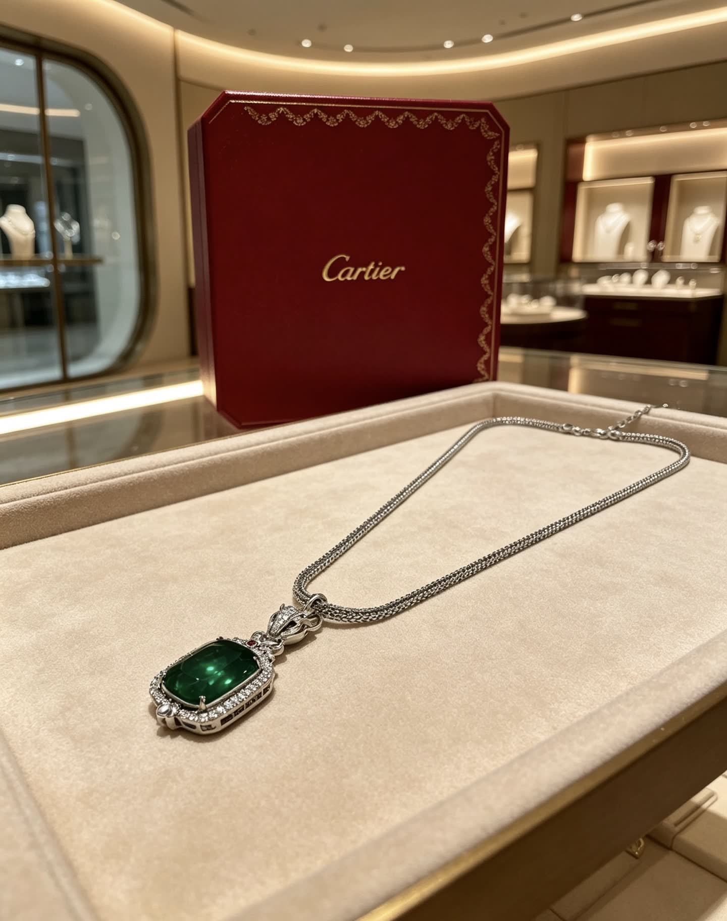 Cartier Emerald and Diamond Necklace