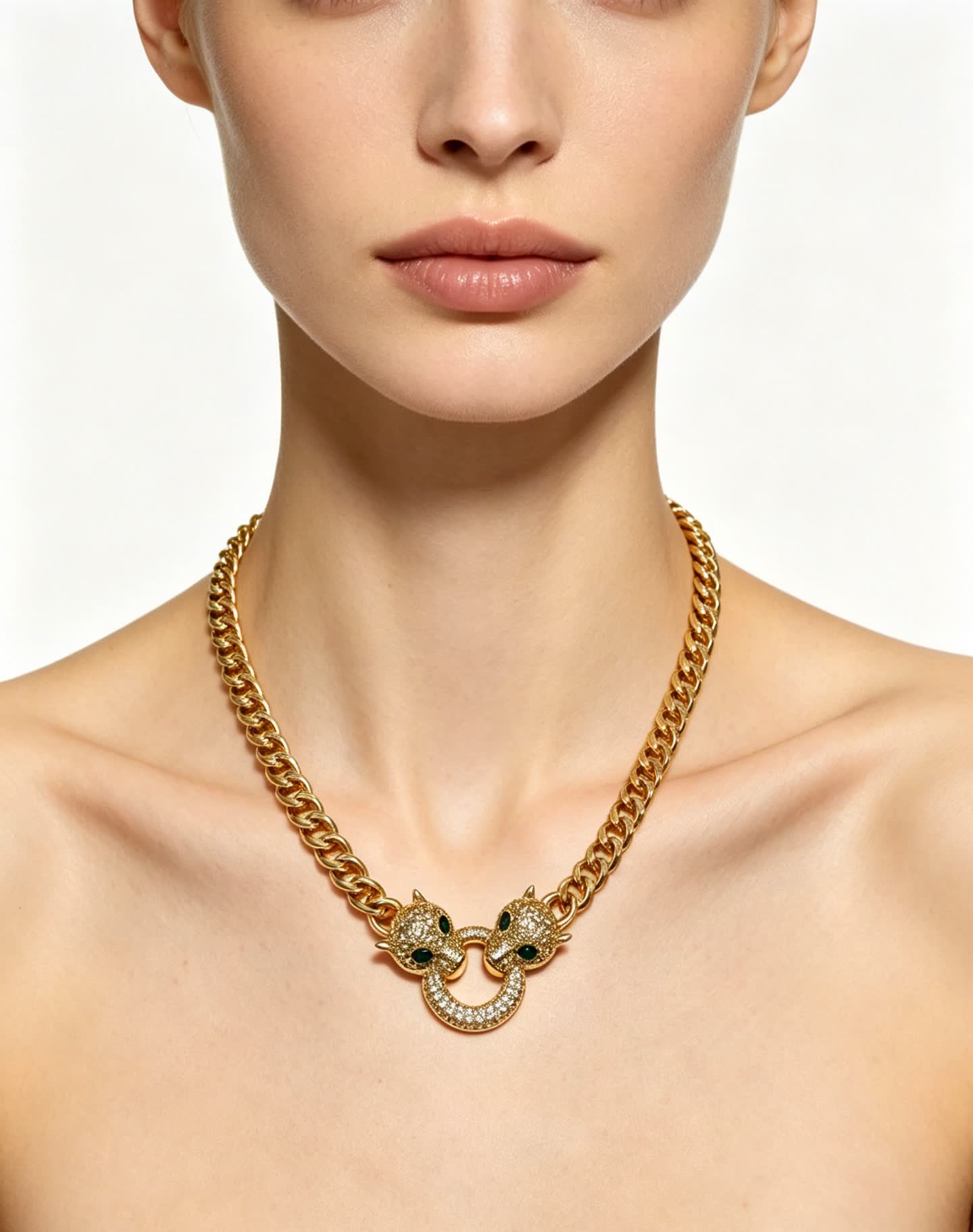 Cartier Gold Panther Head Necklace Cartier Gold Panther Head Necklace