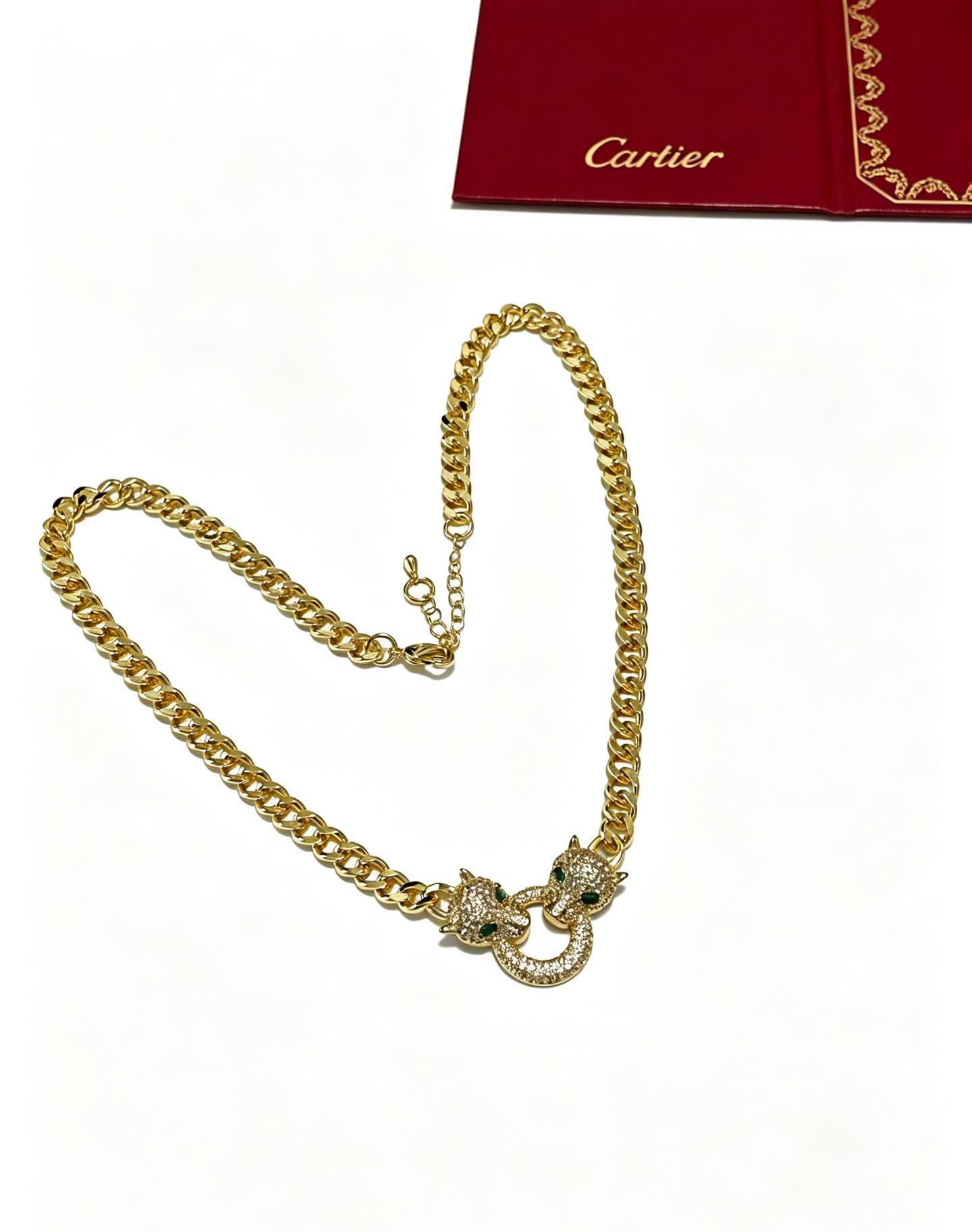 Cartier Gold Panther Head Necklace