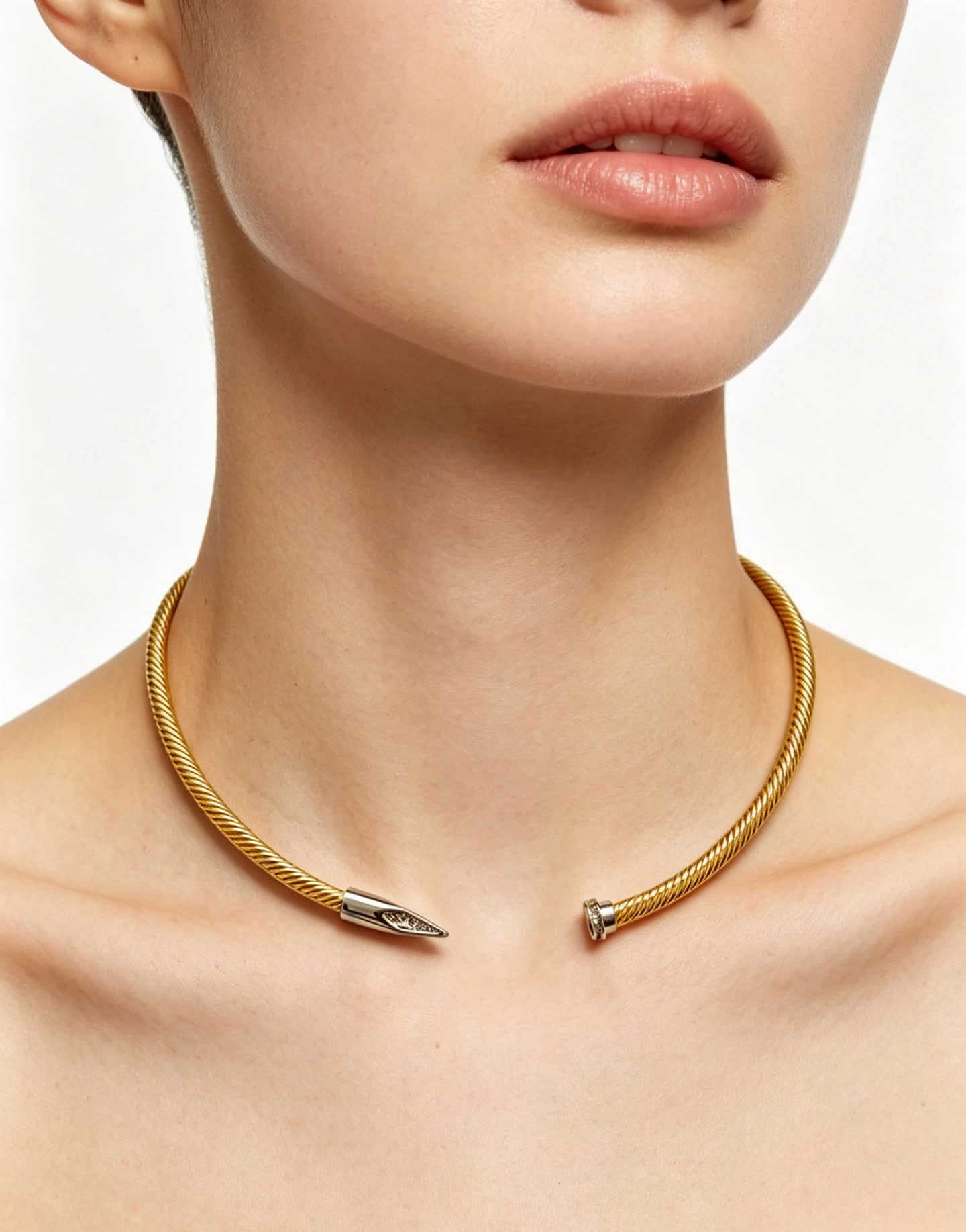 Cartier Gold-Tone Diamond Accent Choker Necklace