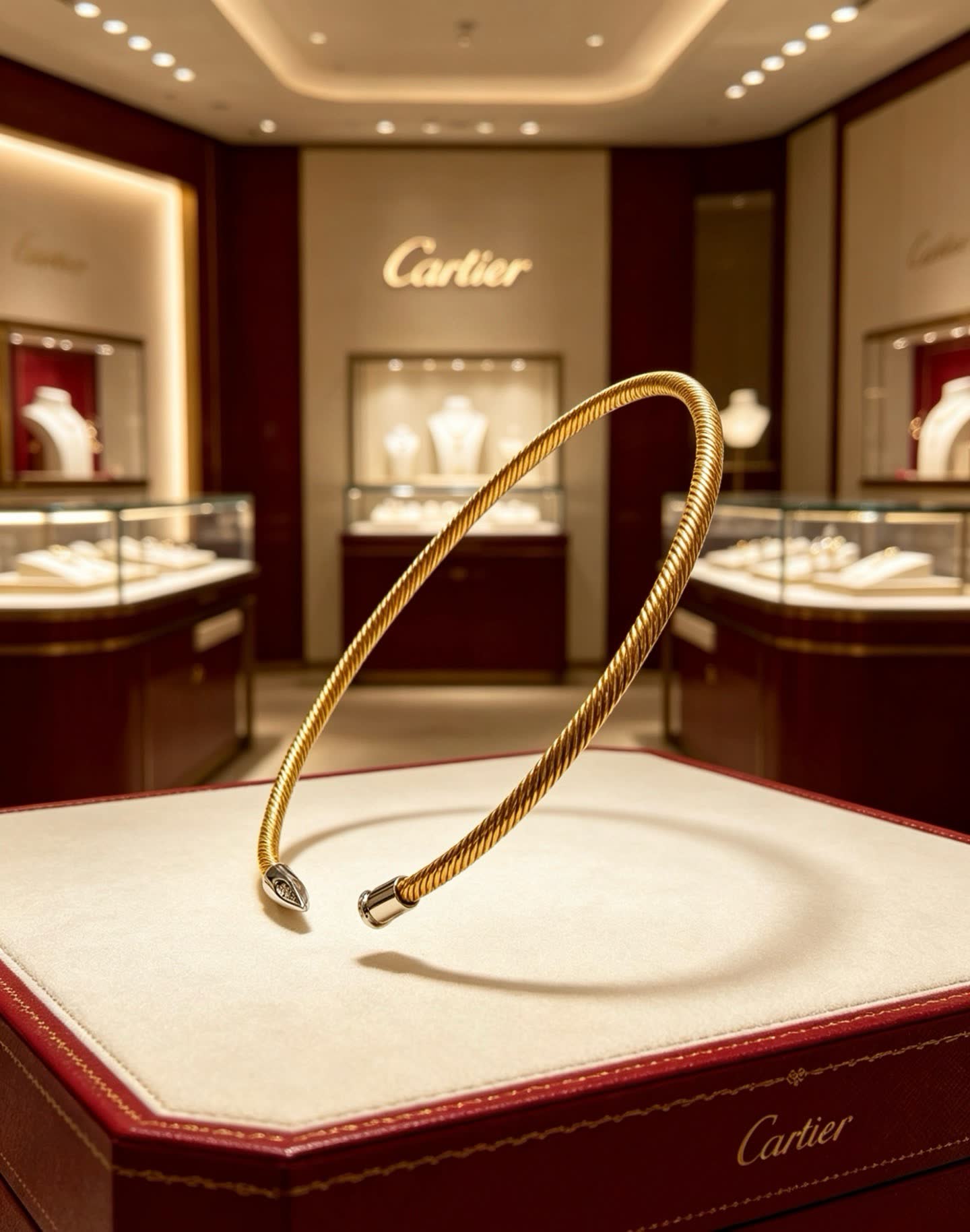 Cartier Gold-Tone Diamond Accent Choker Necklace