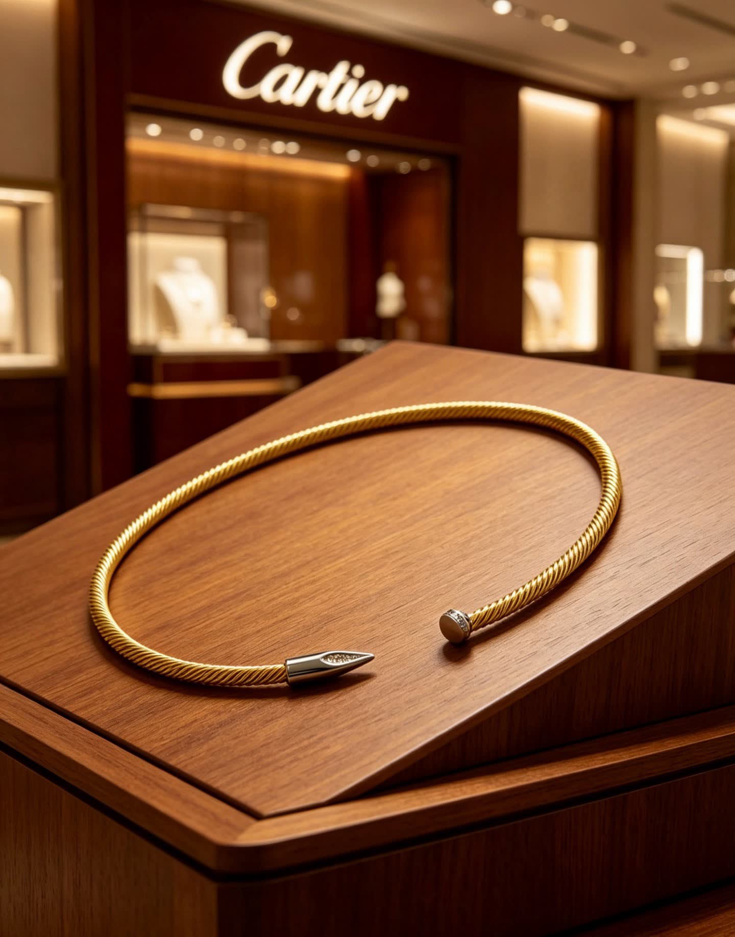 Cartier Gold-Tone Diamond Accent Choker Necklace