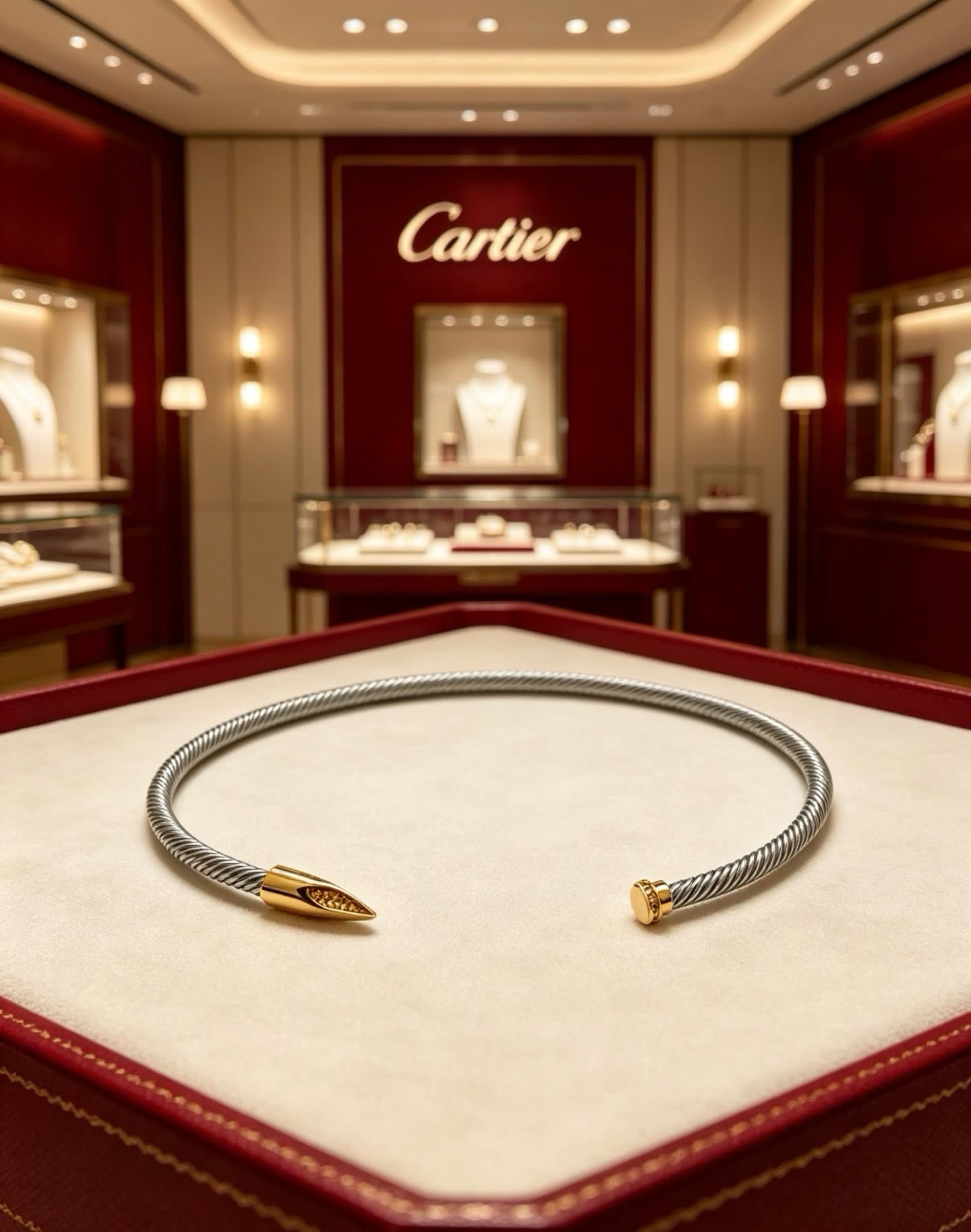 Cartier Silver and Gold-Tone Cable Chain Necklace