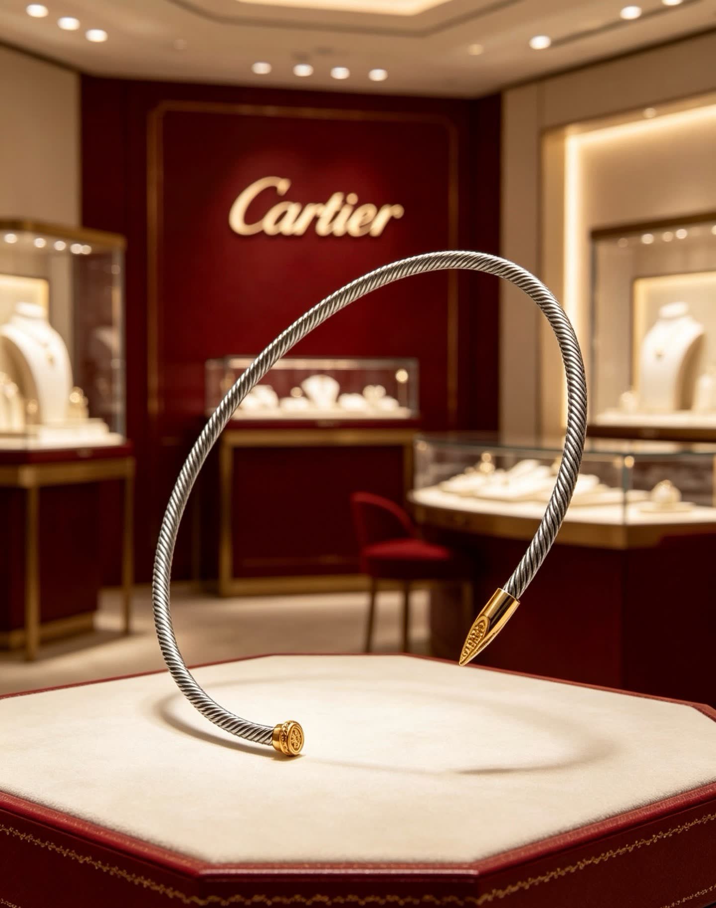 Cartier Silver and Gold-Tone Cable Chain Necklace