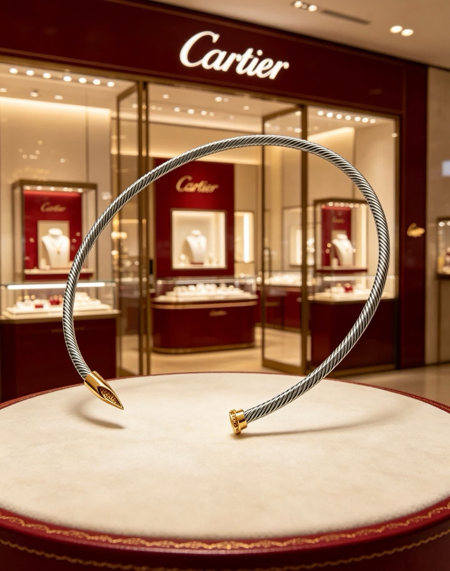 Cartier Silver and Gold-Tone Cable Chain Necklace