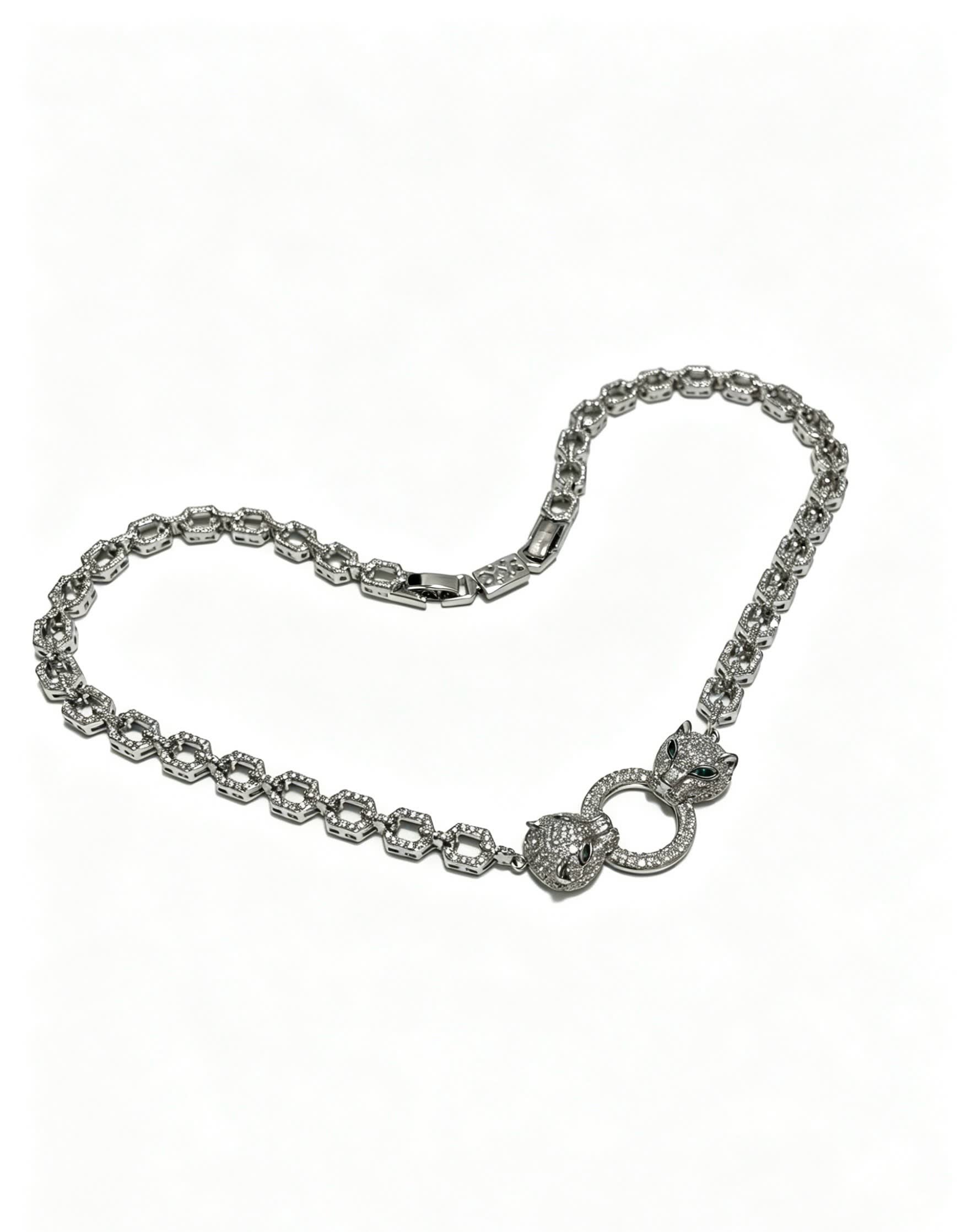 Cartier Hexagon Link Diamond Necklace