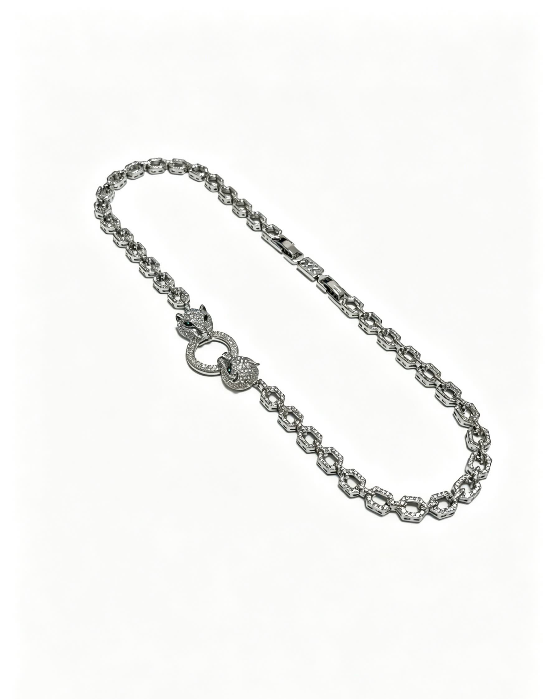 Cartier Hexagon Link Diamond Necklace