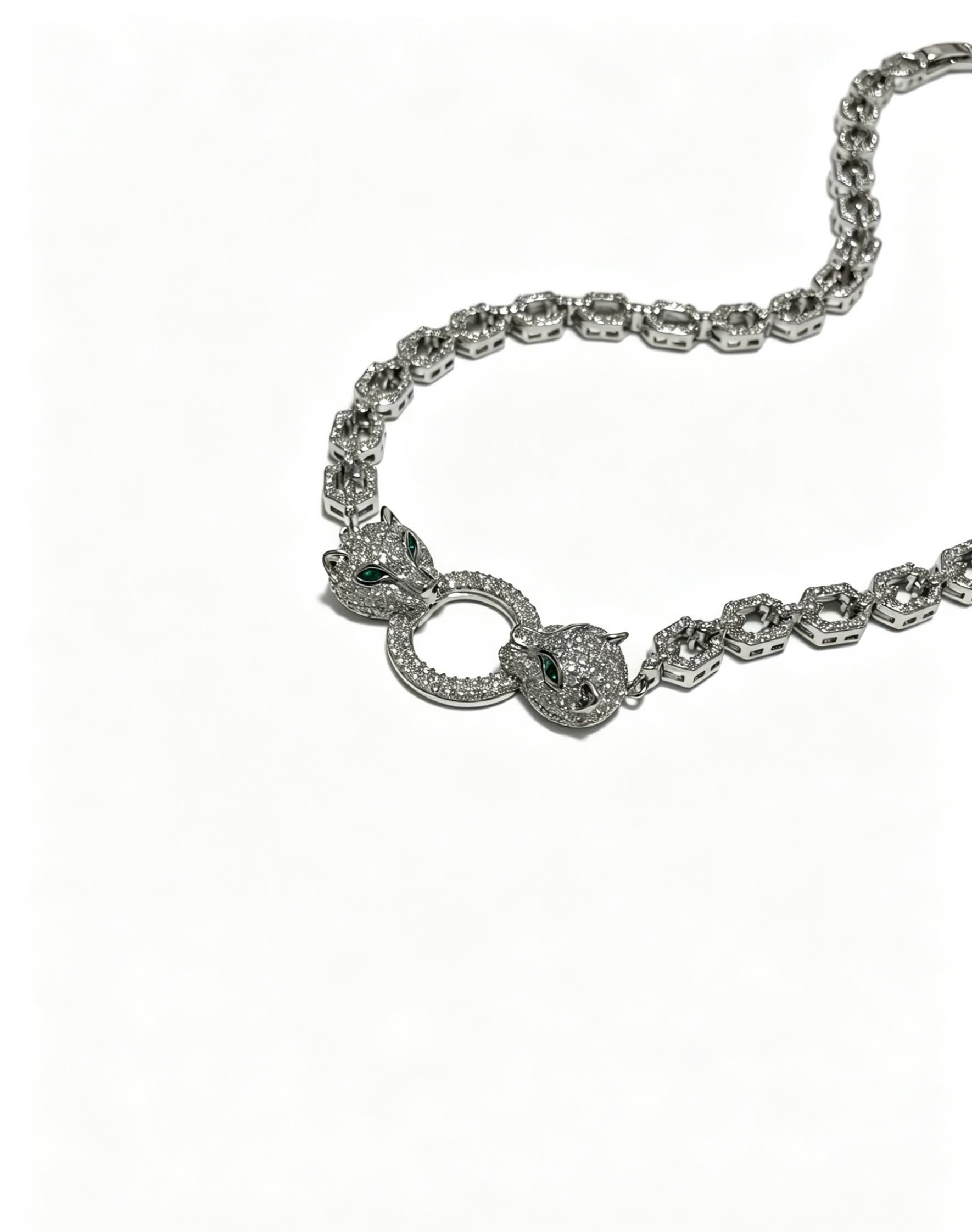 Cartier Hexagon Link Diamond Necklace