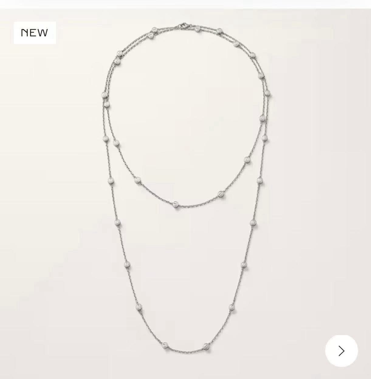 Cartier Silver Beaded Chain Necklace