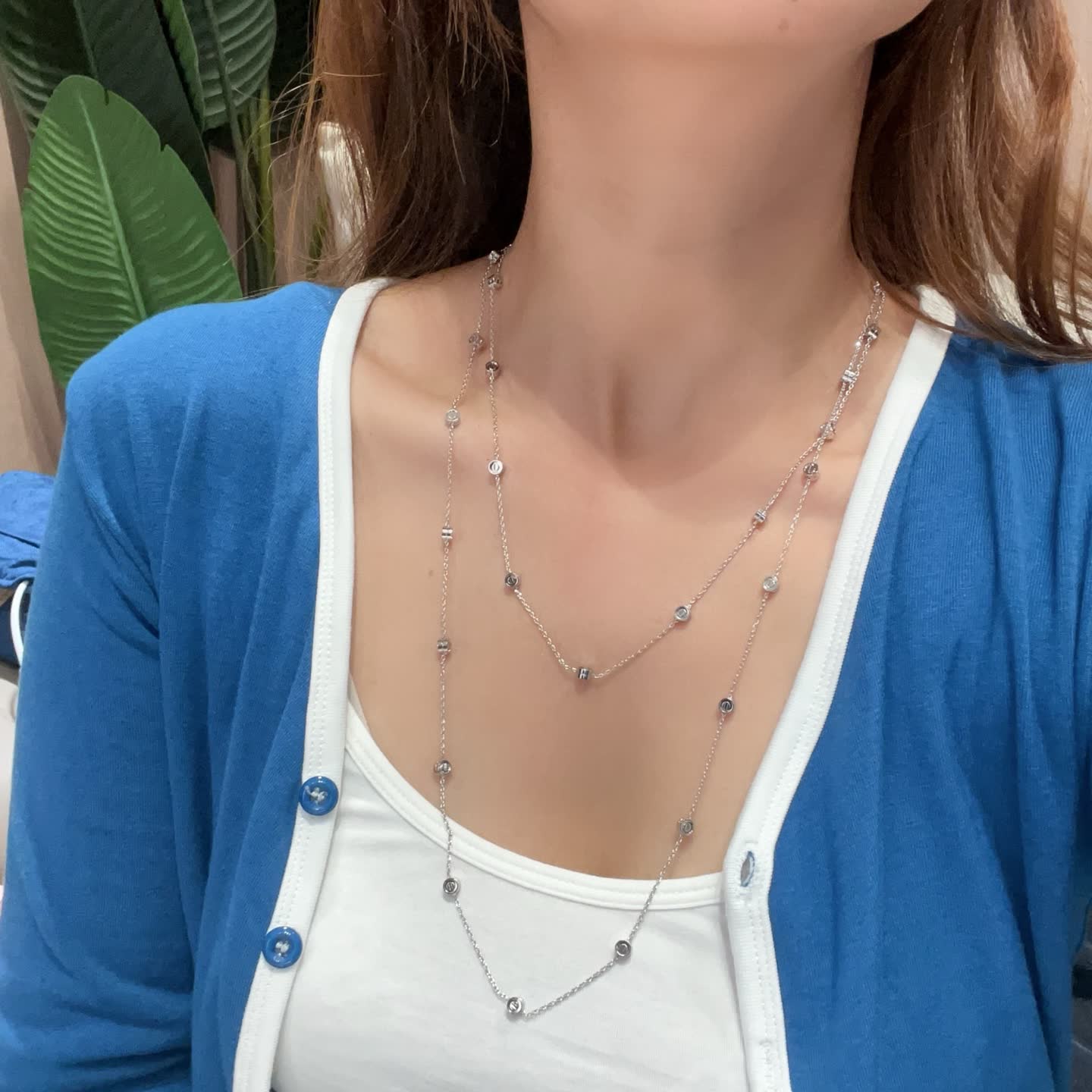 Cartier Silver Beaded Chain Necklace