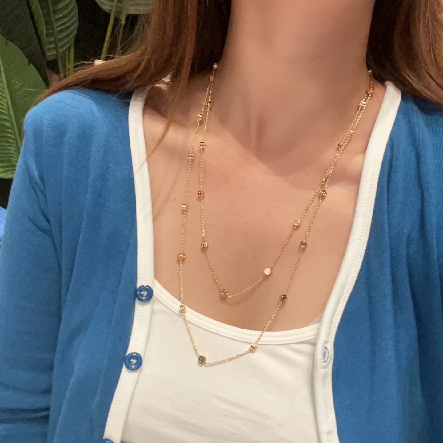 Cartier Silver Beaded Chain Necklace