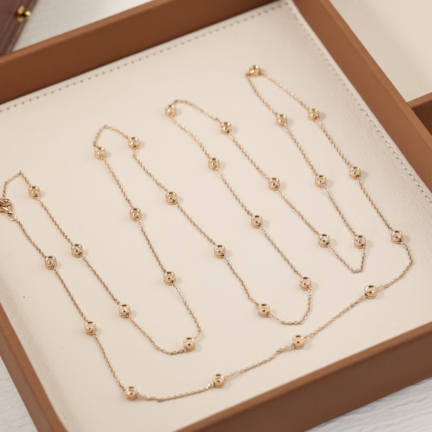 Cartier Silver Beaded Chain Necklace