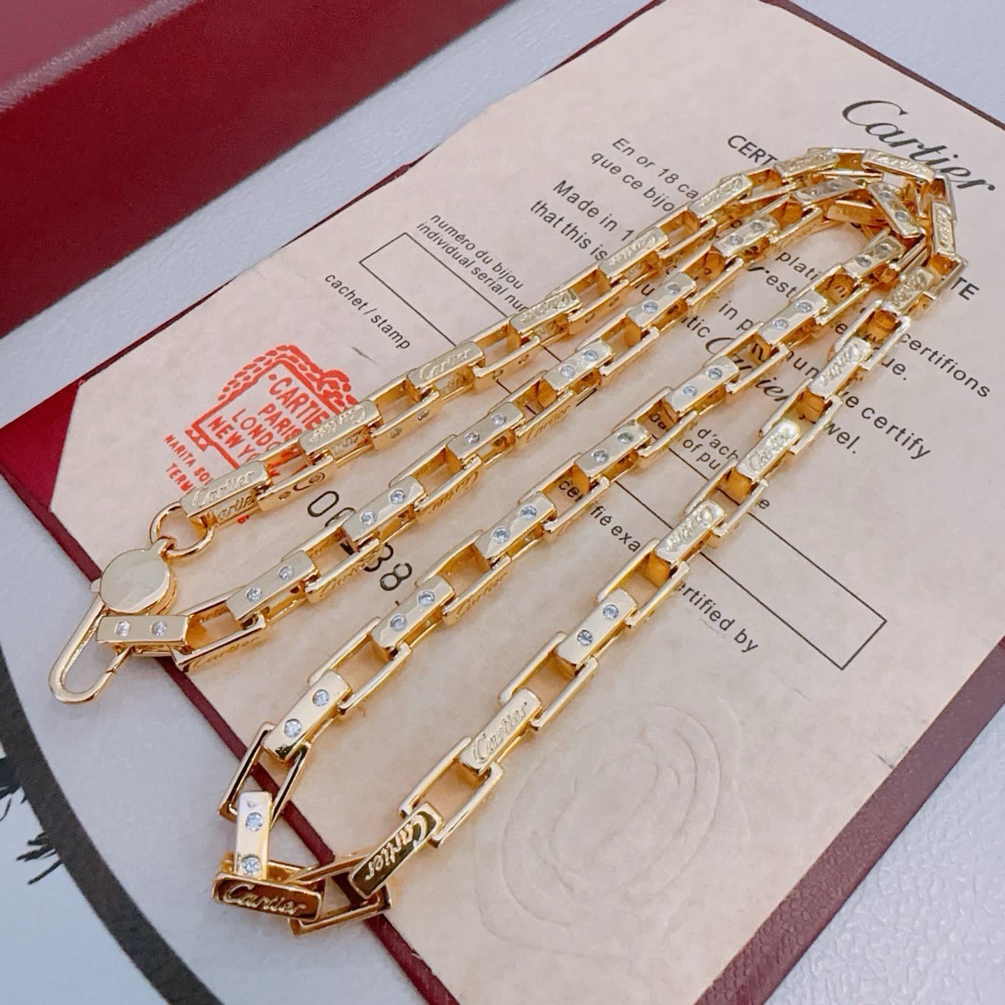 Cartier Gold-Plated Diamond-Accent Necklace Cartier Gold-Plated Diamond-Accent Necklace