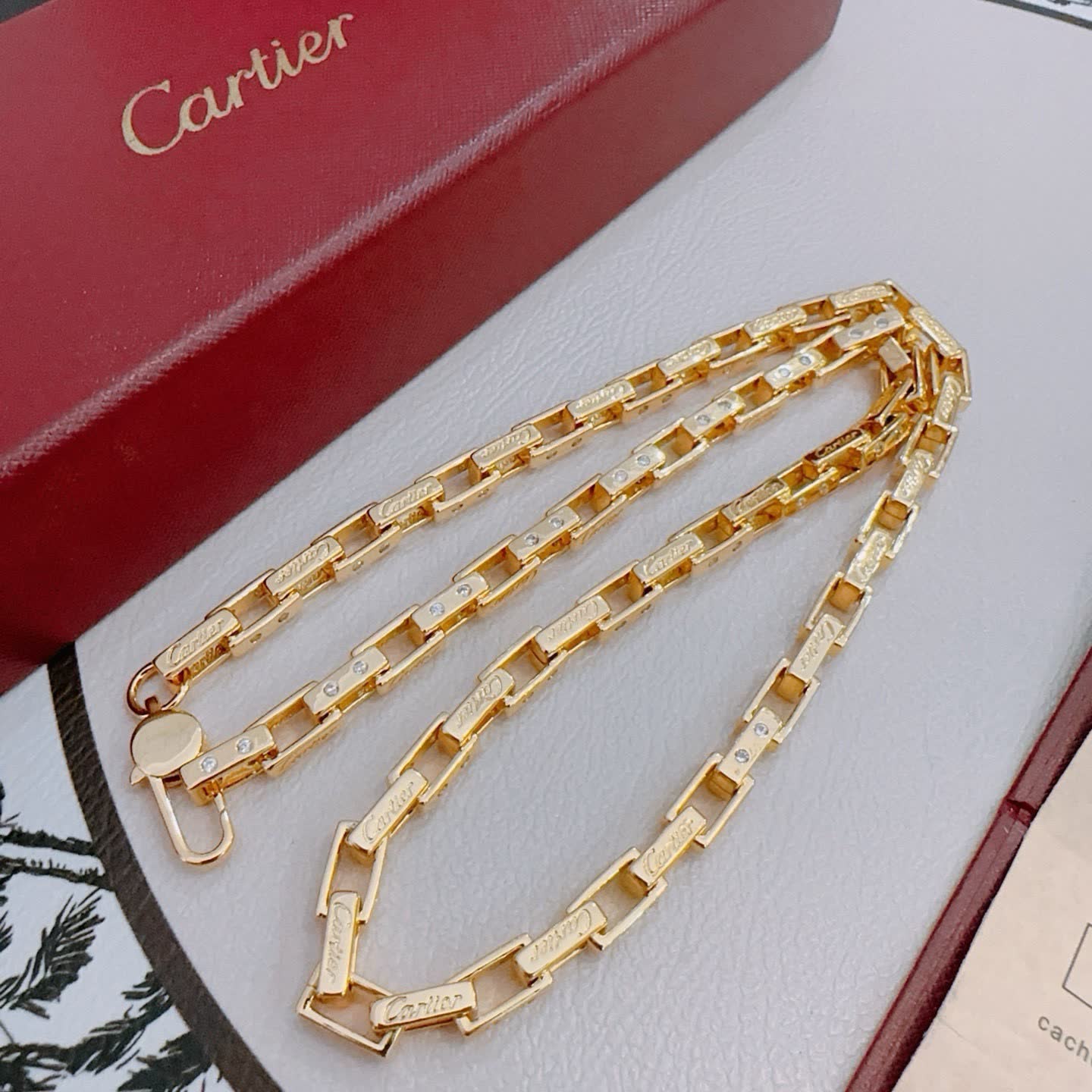 Cartier Gold-Plated Diamond-Accent Necklace