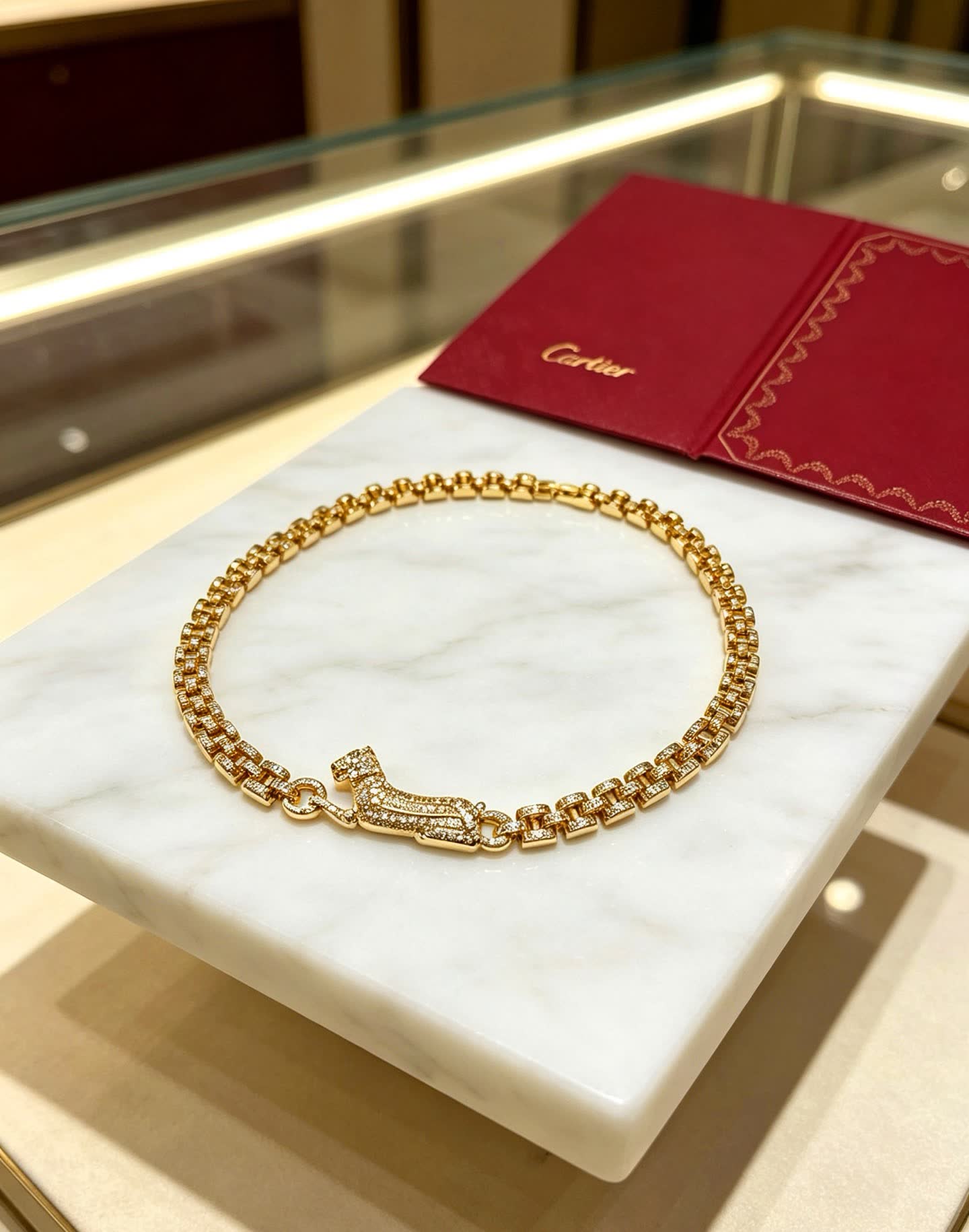 Cartier Panthere de Cartier Diamond Gold Necklace