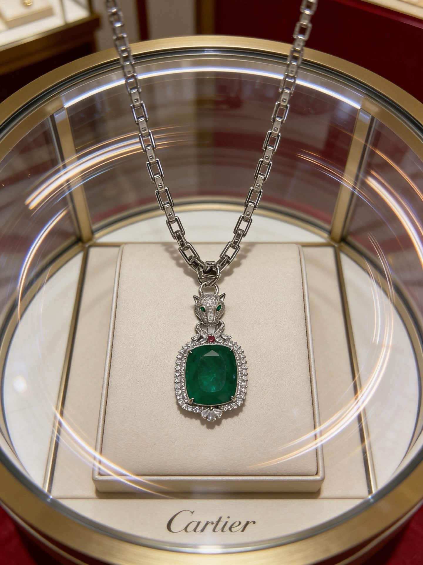 Cartier Panther Emerald and Diamond Necklace