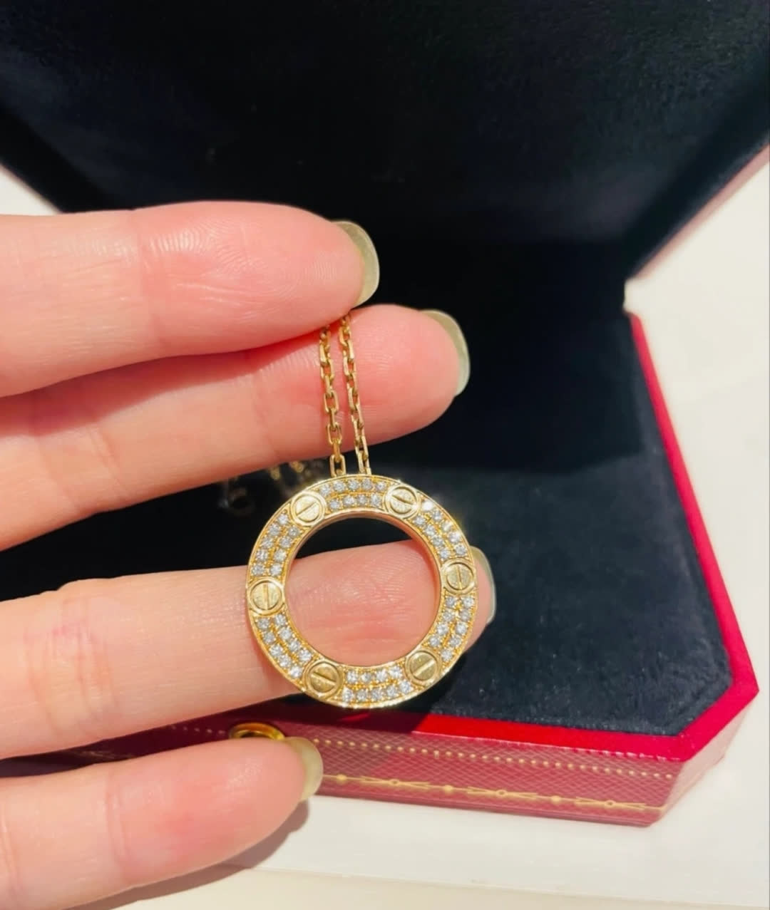 Cartier Love Gold Diamond Necklace Cartier Love Gold Diamond Necklace
