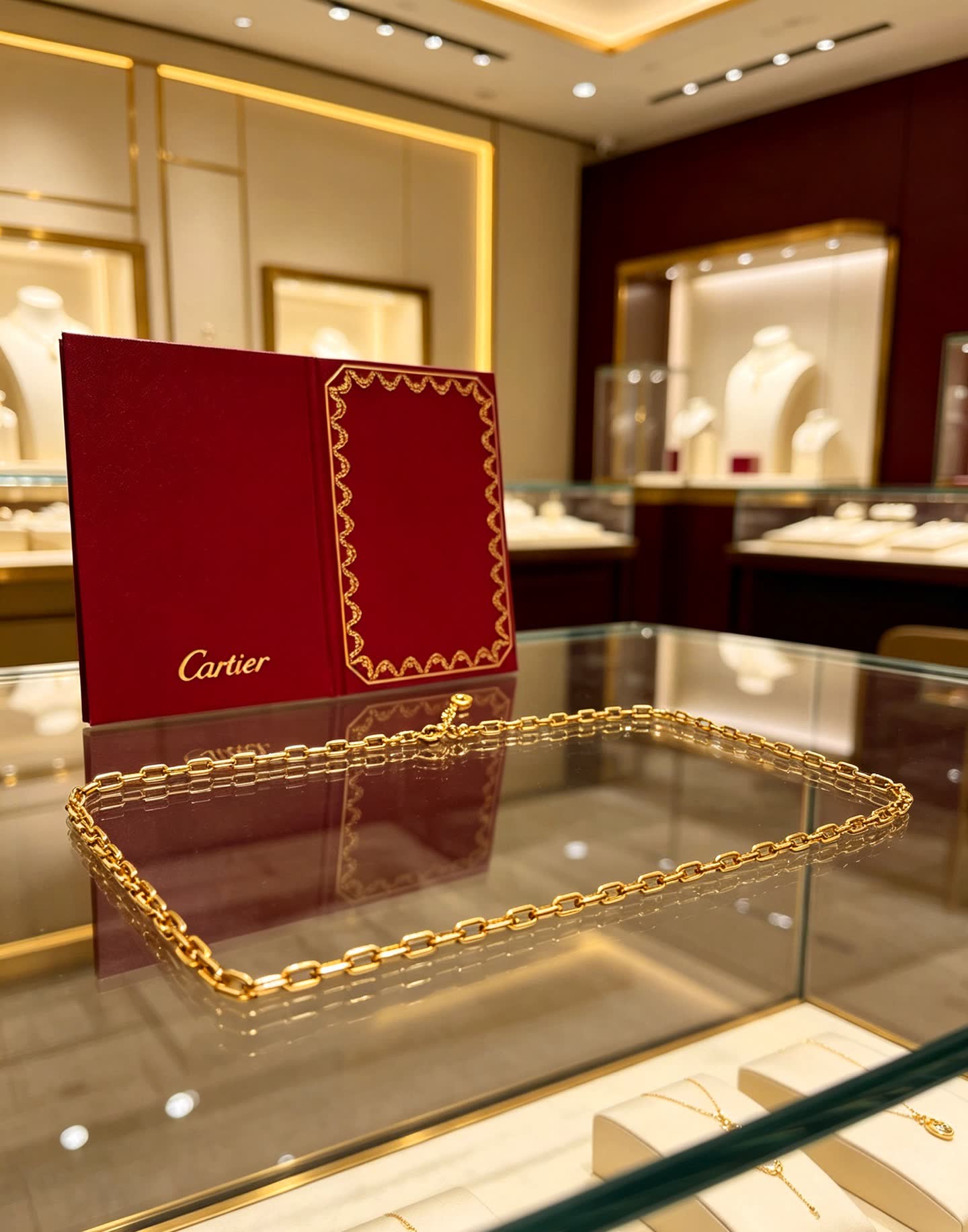 Cartier Elegant Gold-Plated Chain Necklace