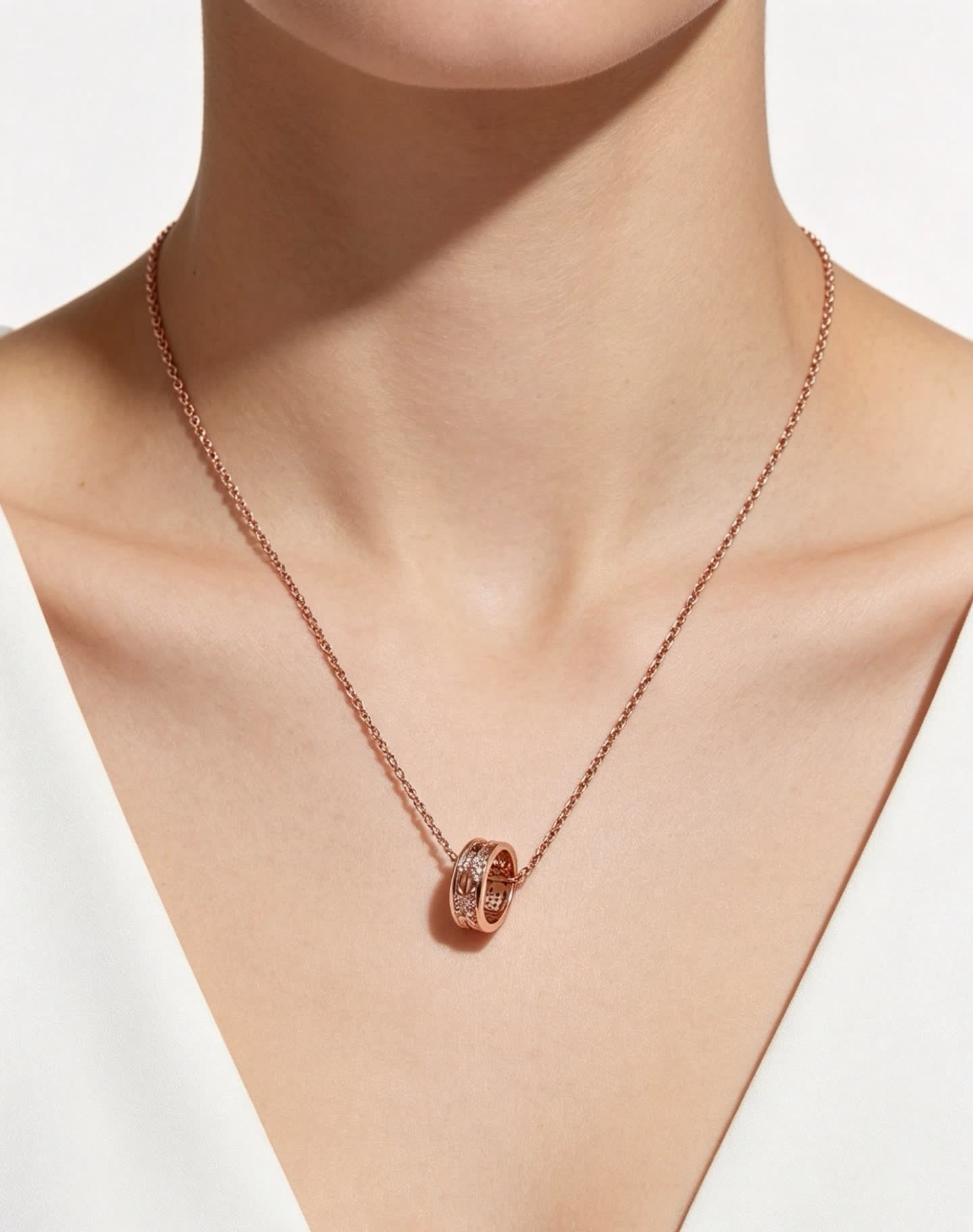 Cartier Rose Gold Ring Pendant Necklace