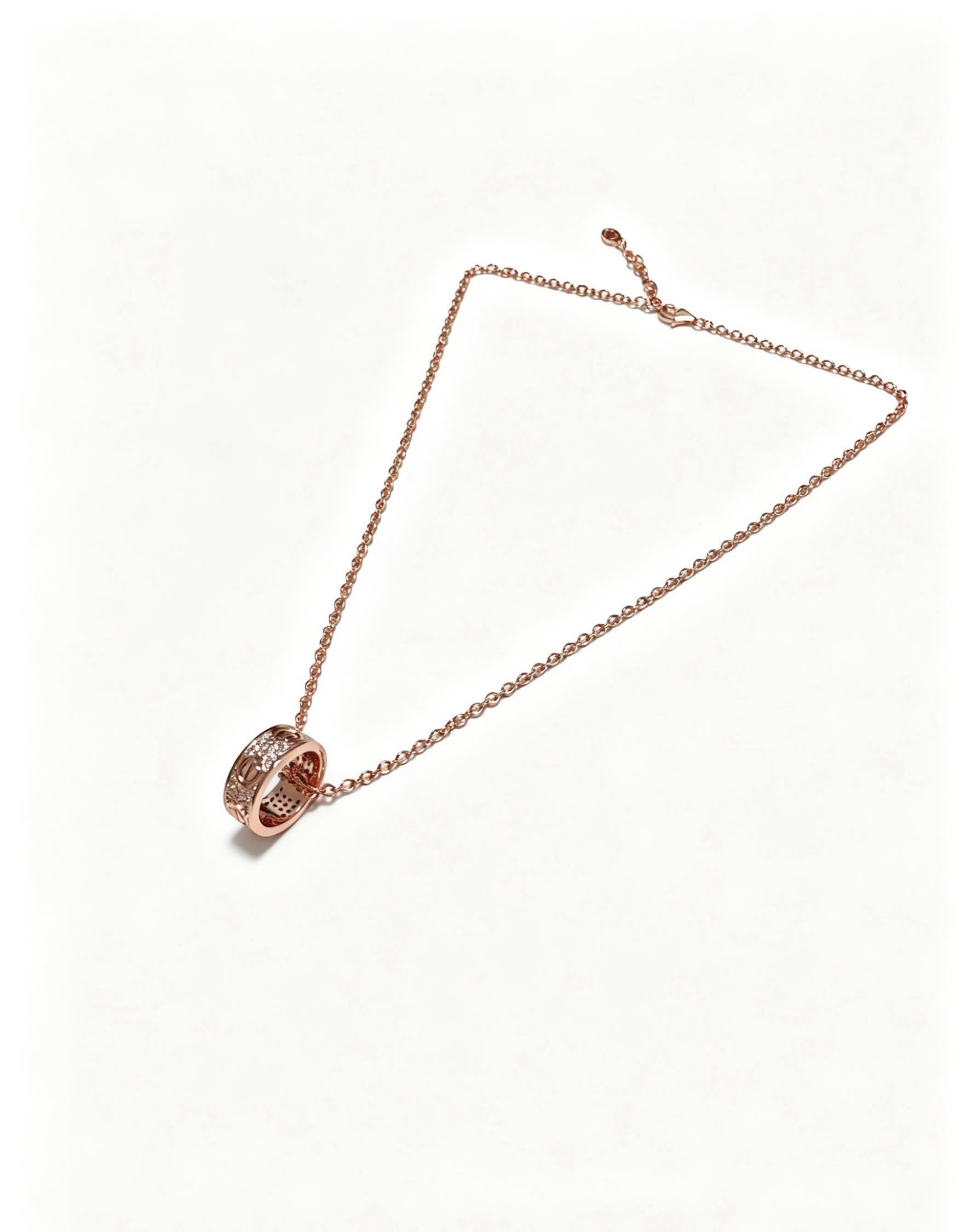 Cartier Rose Gold Ring Pendant Necklace